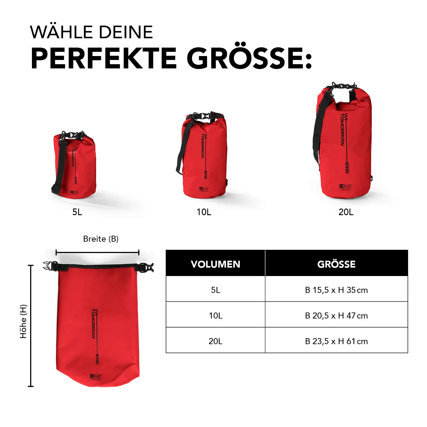 Dry Bag 5L - Style 02 - Rot - Image 9
