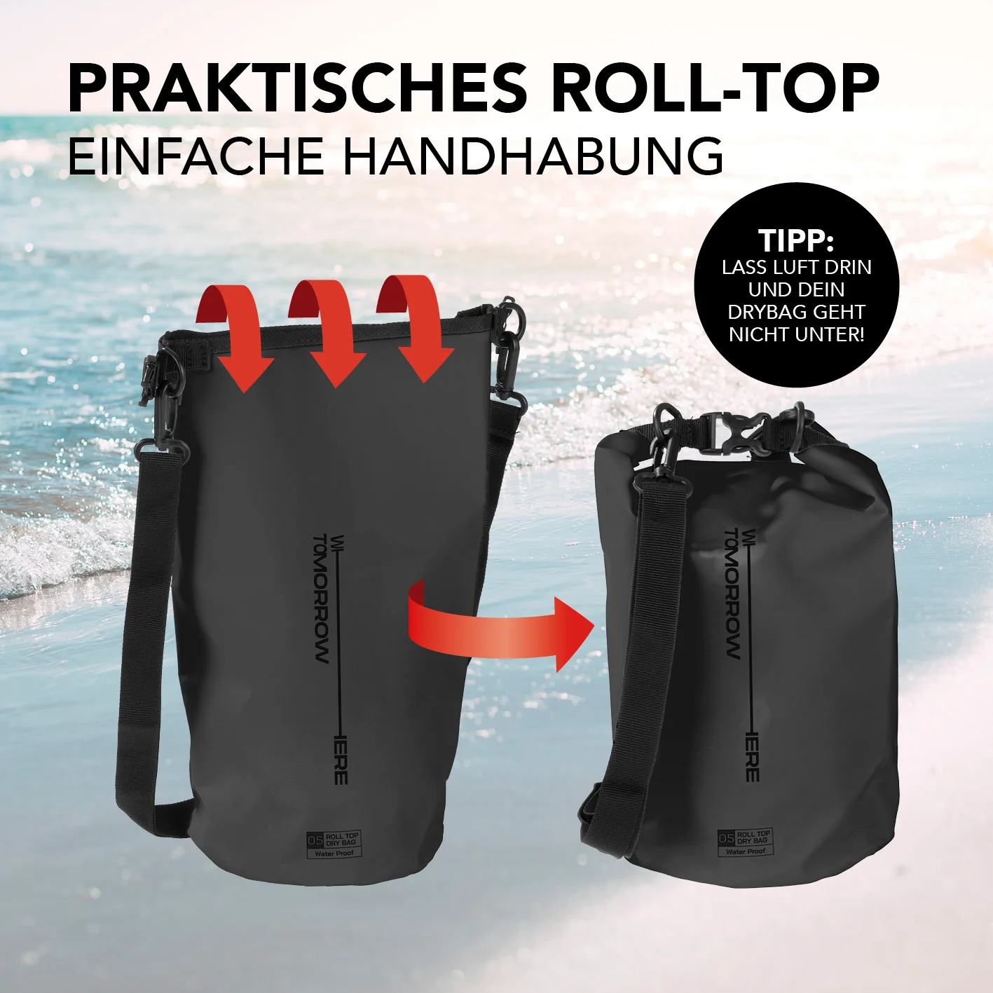 Dry Bag 5L - Style 02 - Schwarz - Image 6