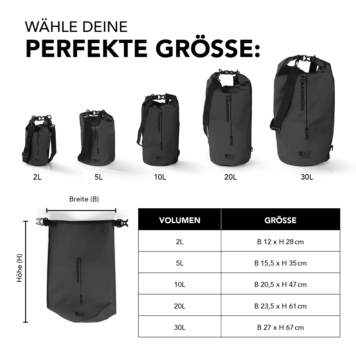 Dry Bag 5L - Style 02 - Schwarz - Image 8