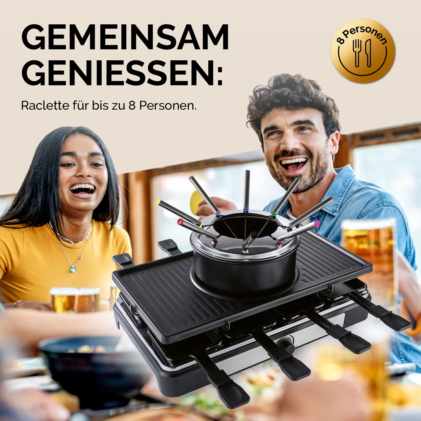 Raclette- und Fondue-Set - 8 Personen - Image 3