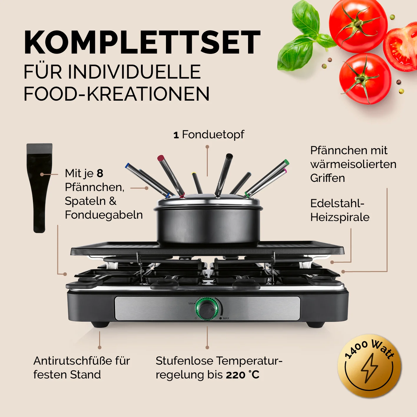 Raclette- und Fondue-Set - 8 Personen - Image 5