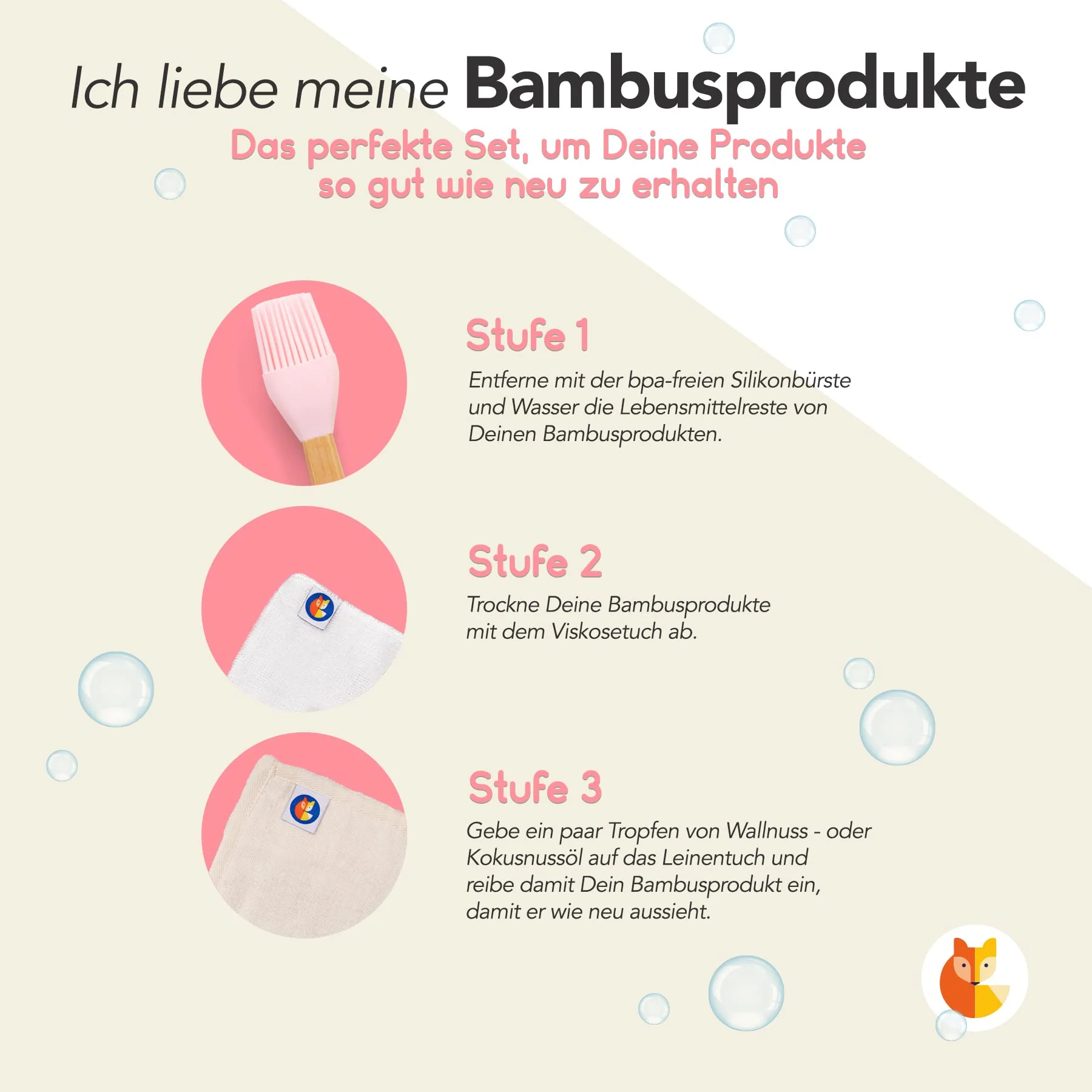 Reinigungs Set 3 tlg. – Rosa