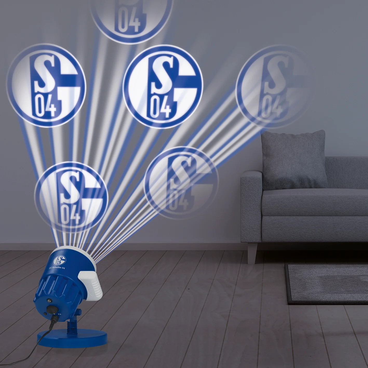 LED-Motivstrahler FC Schalke 05blau/weiß mit Logo - Image 3