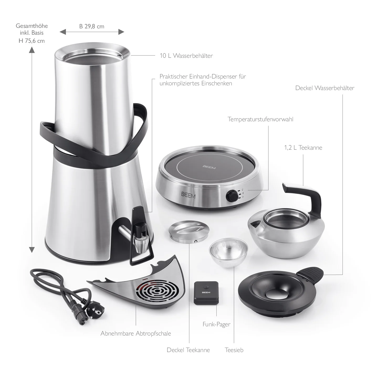 Samowar Amira mit Dispenser 10 l - Edelstahl - Image 3