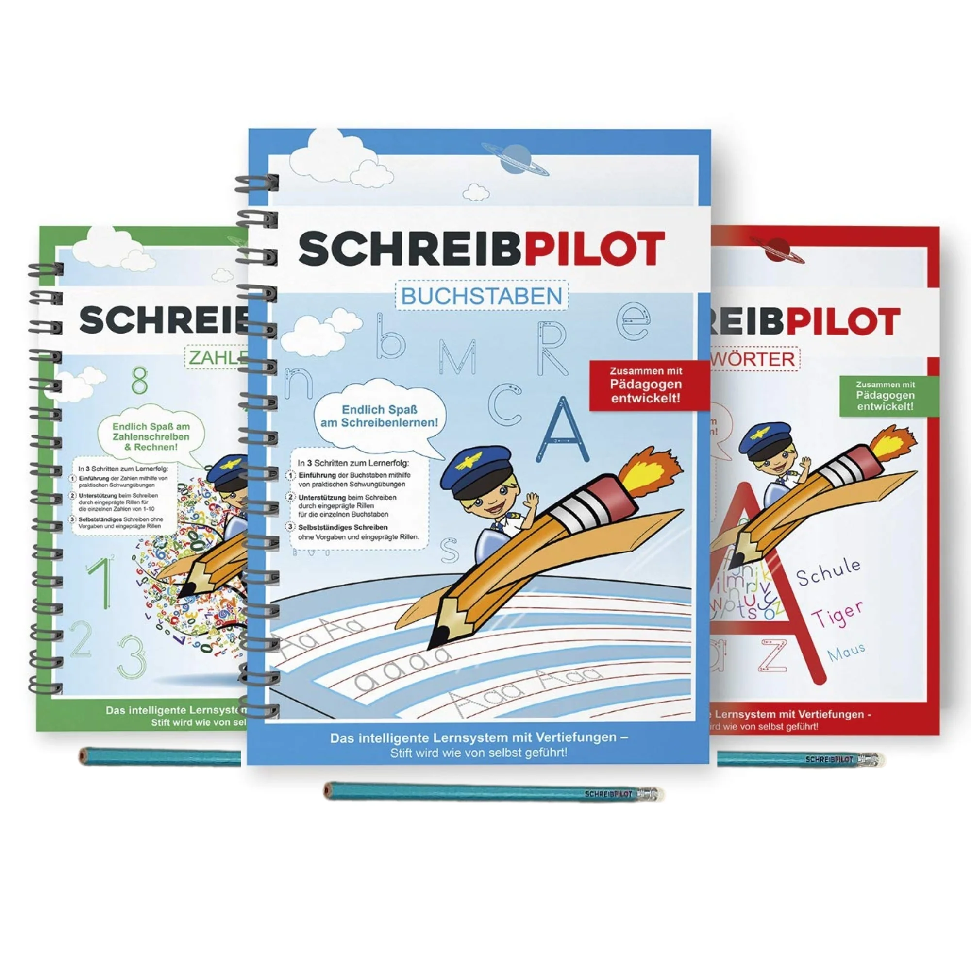 Heft-Set Buchstaben, Zahlen & Wörter mit Bleistift/Radiergummi - DIN-A4