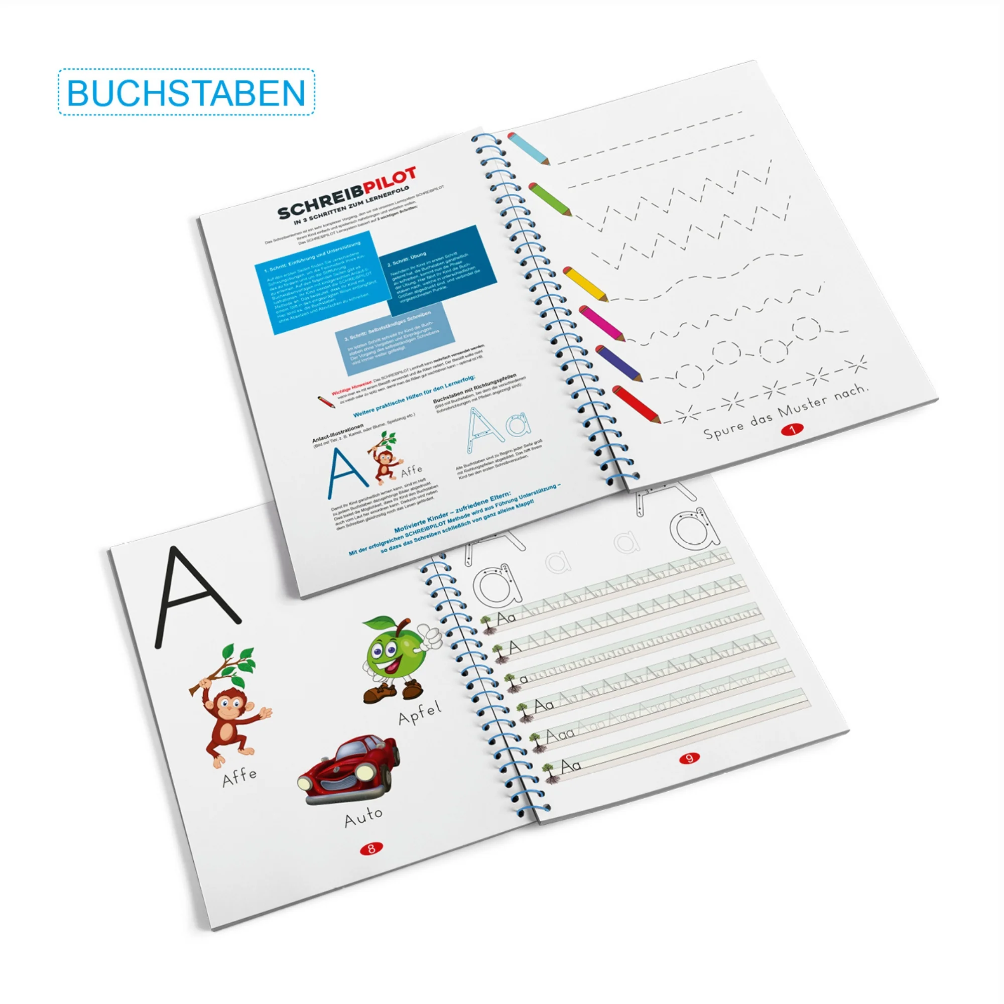 Heft-Set Buchstaben, Zahlen & Wörter mit Bleistift/Radiergummi - DIN-A4 - Image 4
