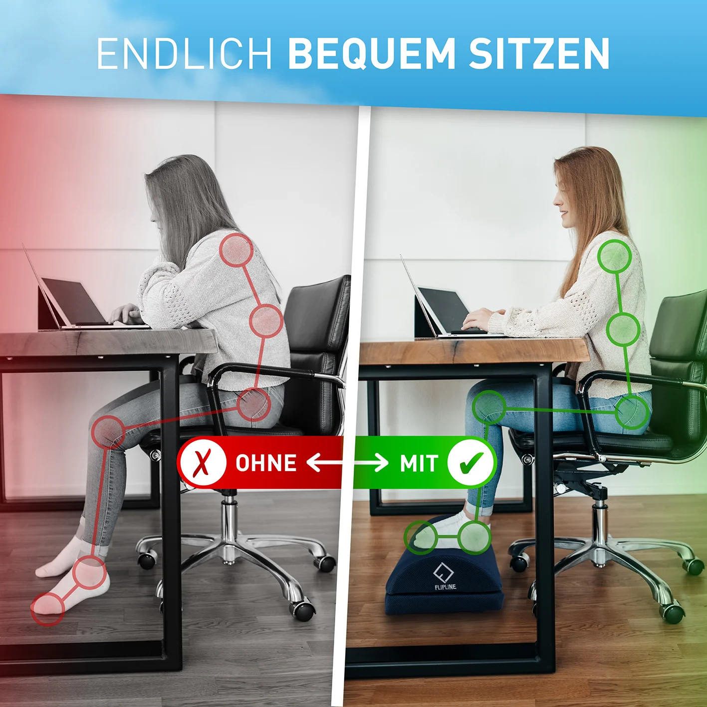 Schreibtisch-Fußstütze Mesh - Blau - Image 2