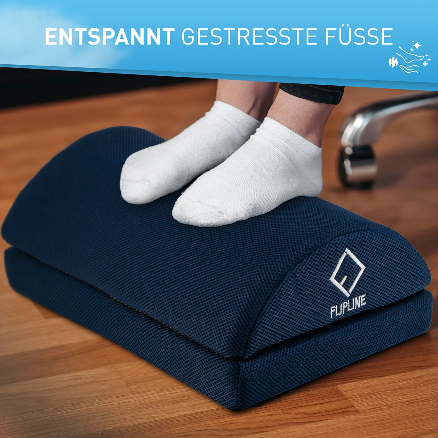 Schreibtisch-Fußstütze Mesh - Blau - Image 3