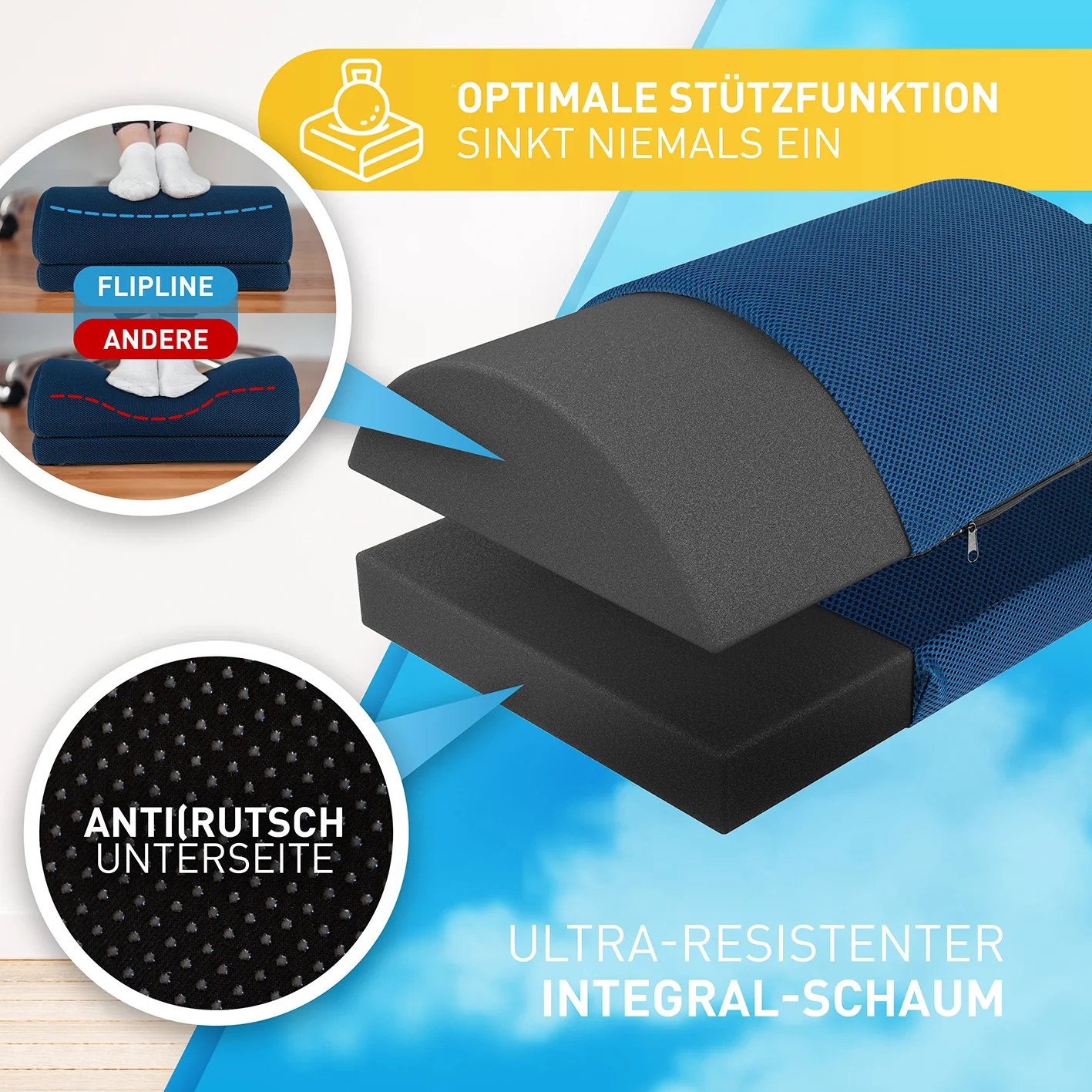 Schreibtisch-Fußstütze Mesh - Blau - Image 4