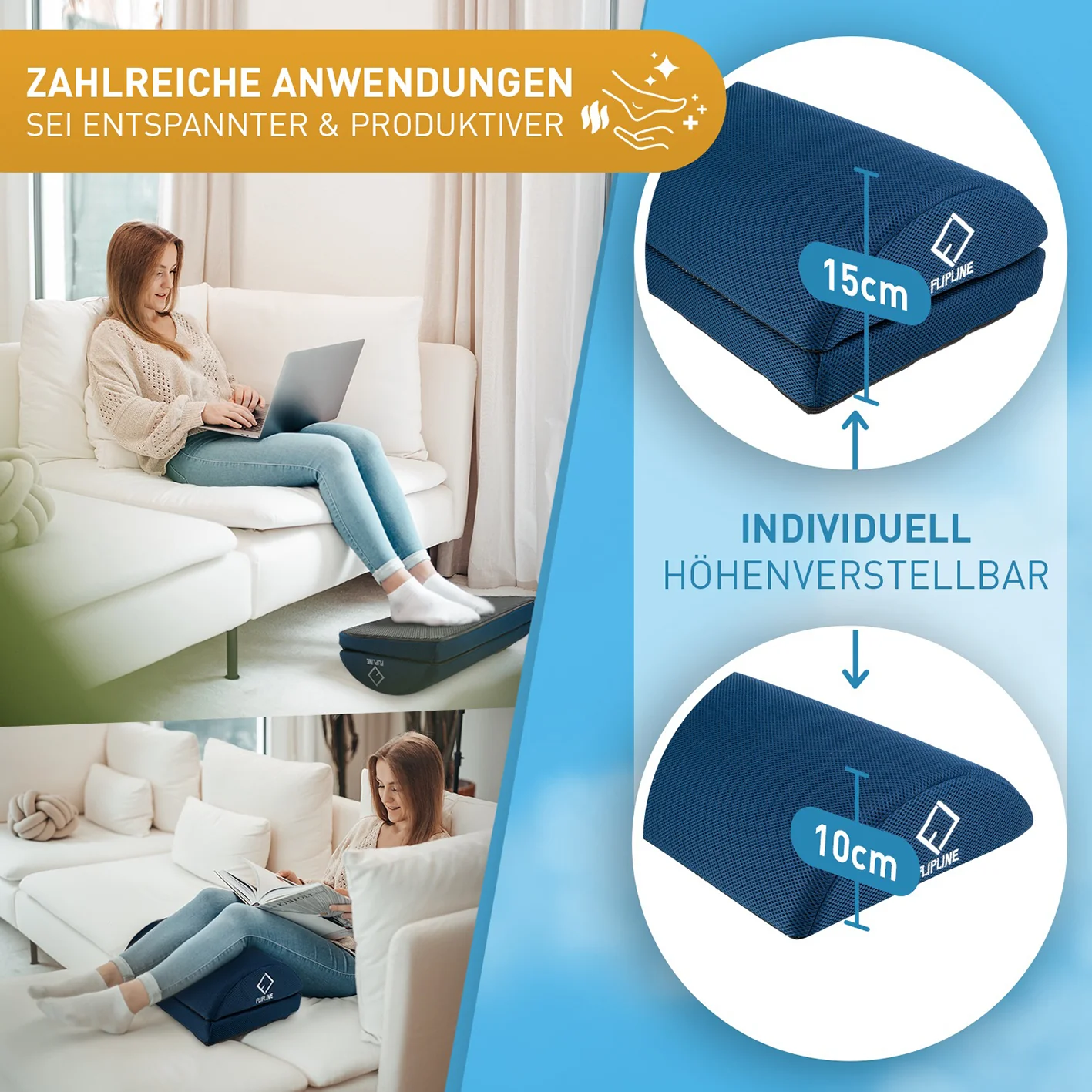 Schreibtisch-Fußstütze Mesh - Blau - Image 5