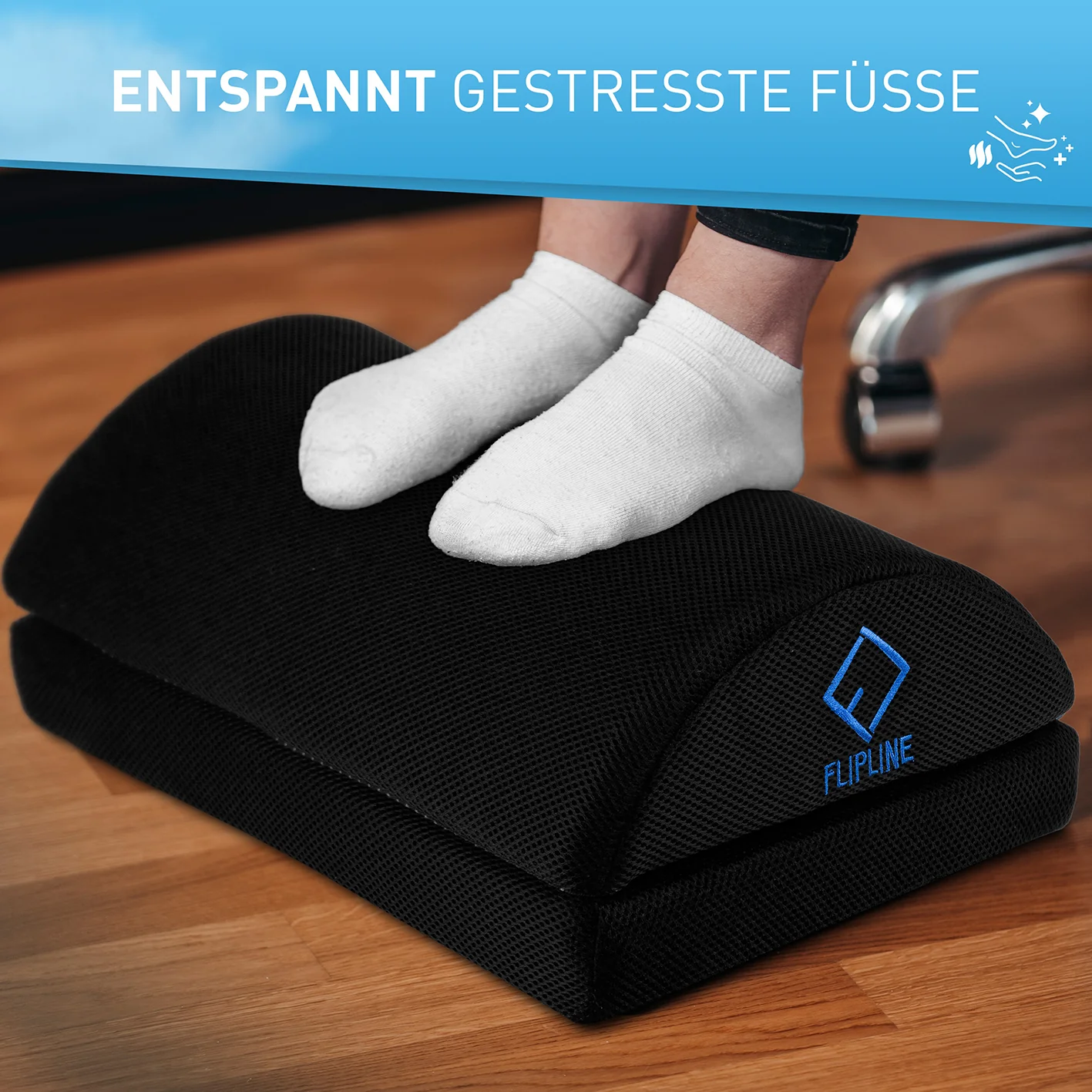 Schreibtisch-Fußstütze Mesh - Schwarz - Image 3
