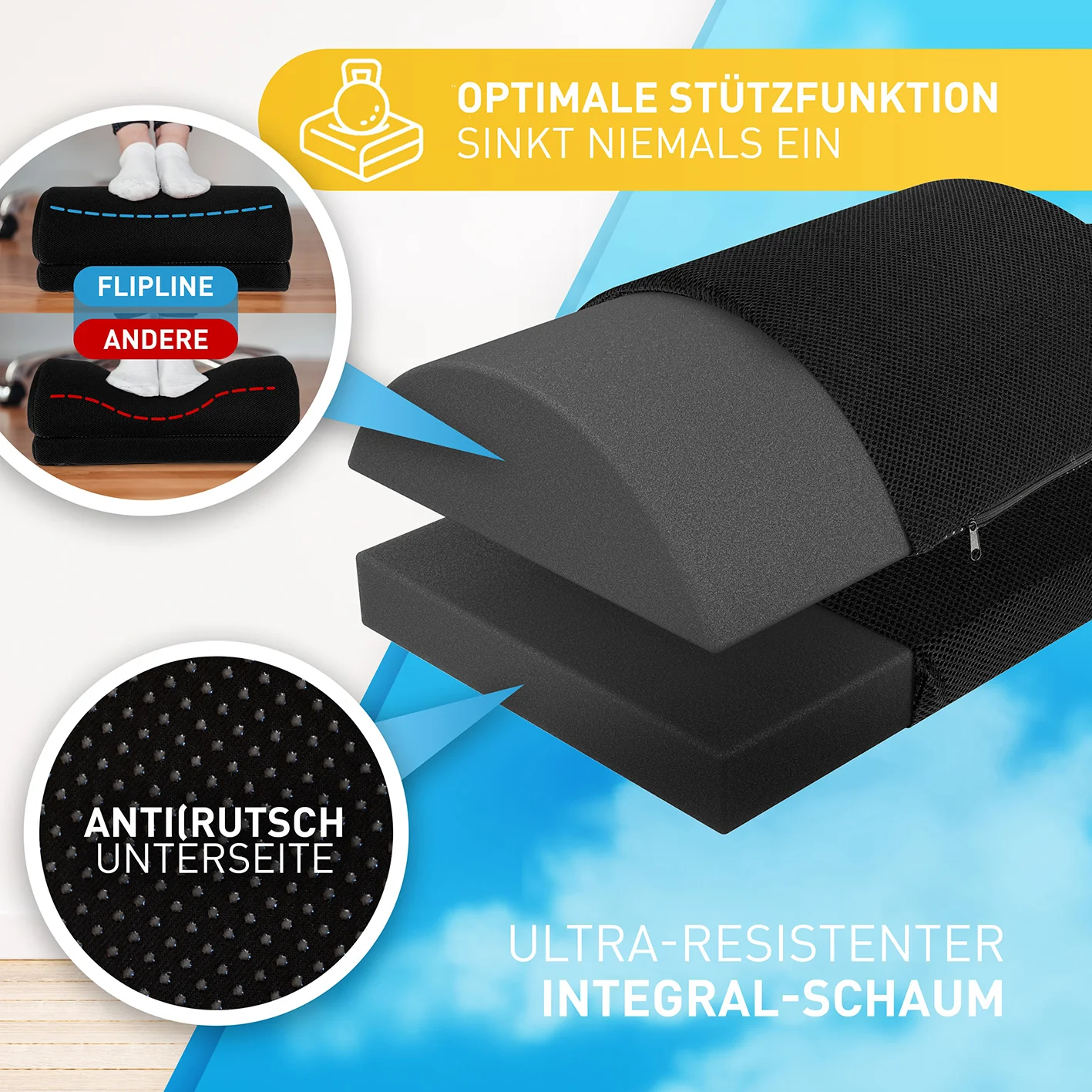 Schreibtisch-Fußstütze Mesh - Schwarz - Image 4