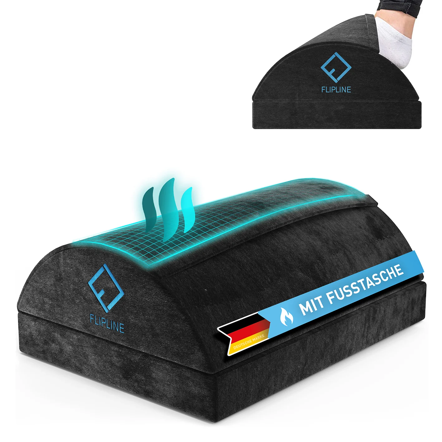 Schreibtisch-Fußstütze mit Fußtasche - Schwarz - Image 2