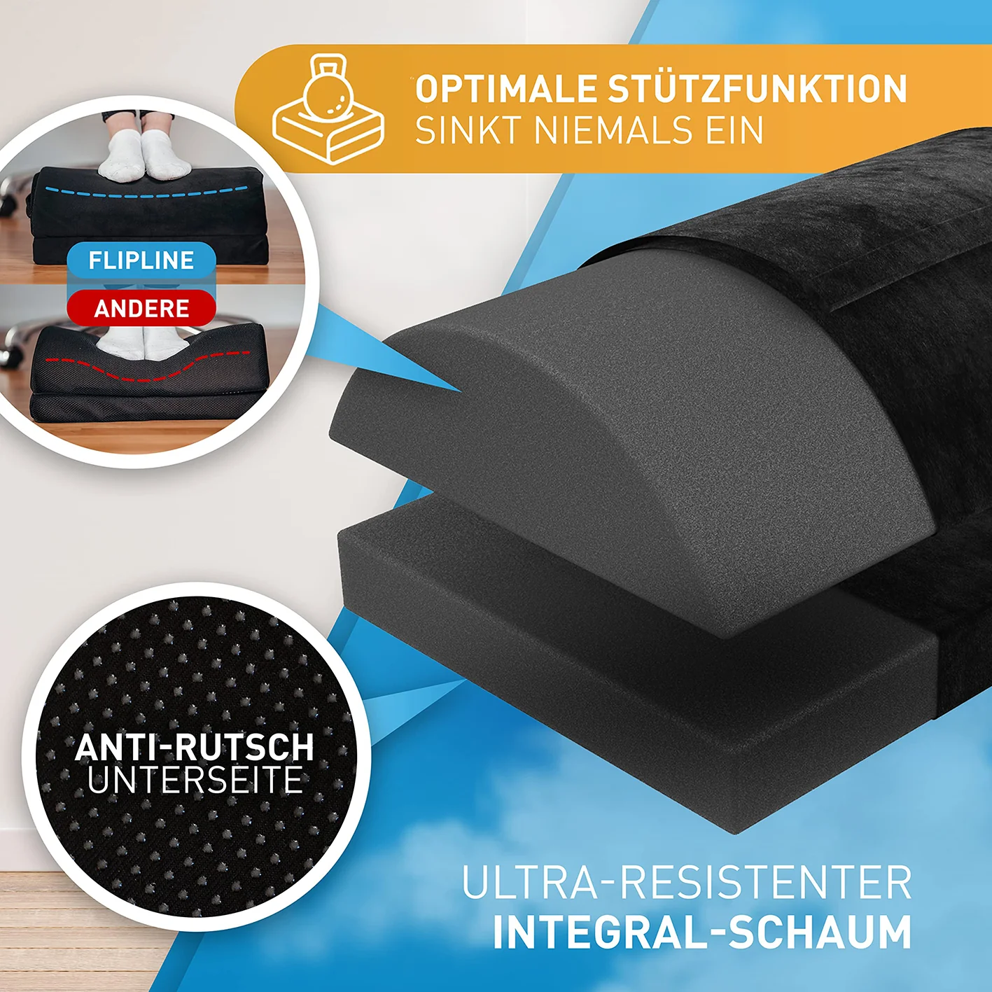 Schreibtisch-Fußstütze mit Fußtasche - Schwarz - Image 5