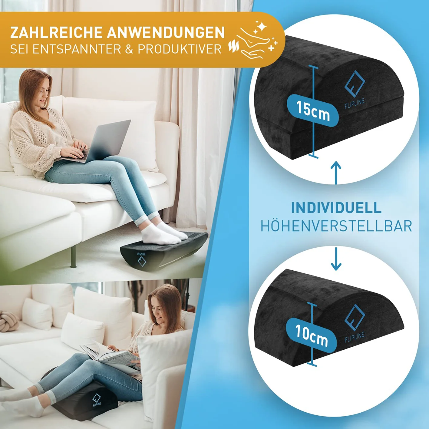 Schreibtisch-Fußstütze mit Fußtasche - Schwarz - Image 6