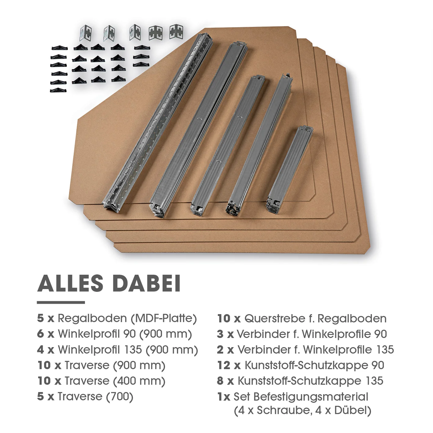 Schwerlast-Eckregal & Werkbank - 180 x 90 x 40 cm - 875 kg Traglast, 175 kg pro Ebene - Image 5