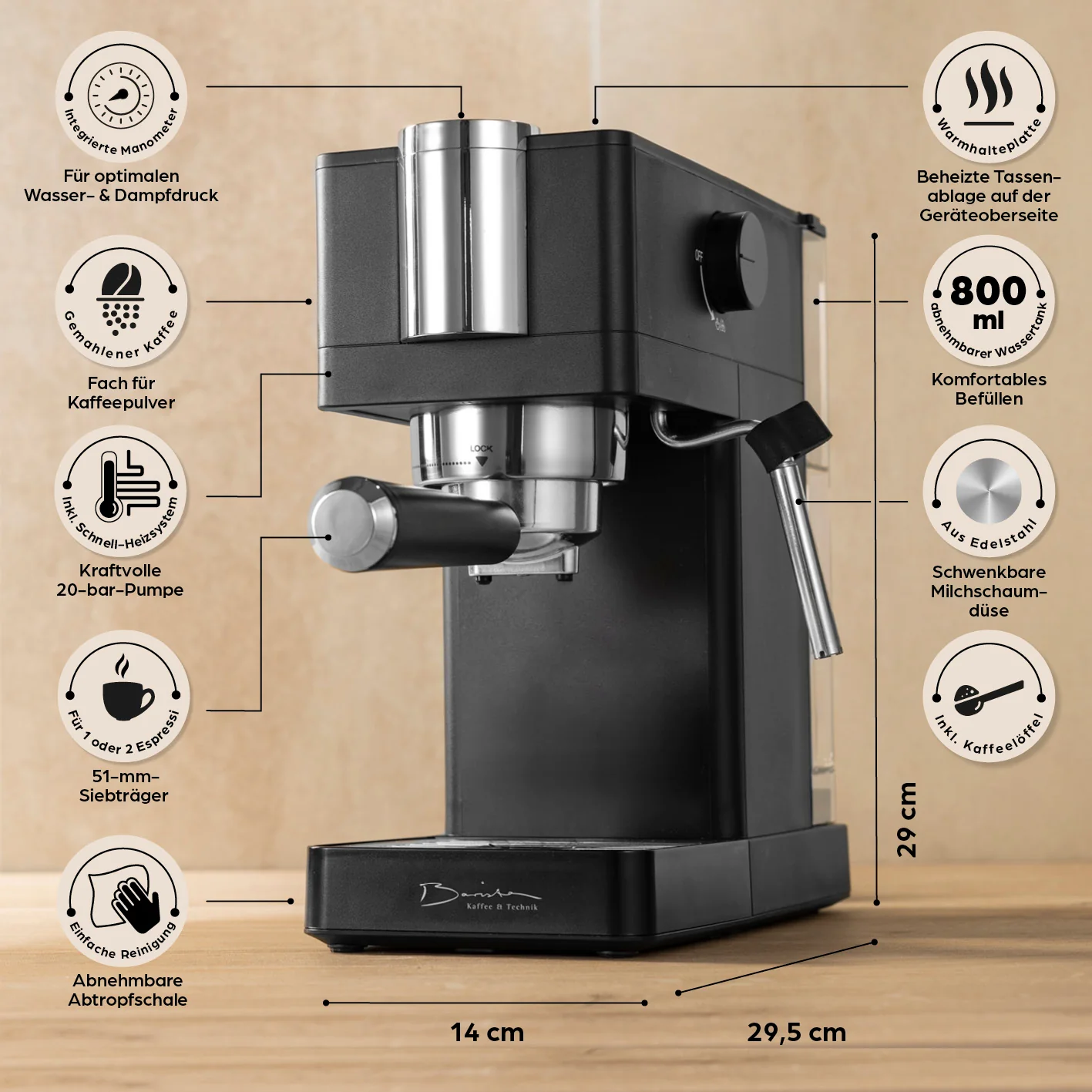 Siebträgermaschine Espresso Slim - 20 bar - Image 8
