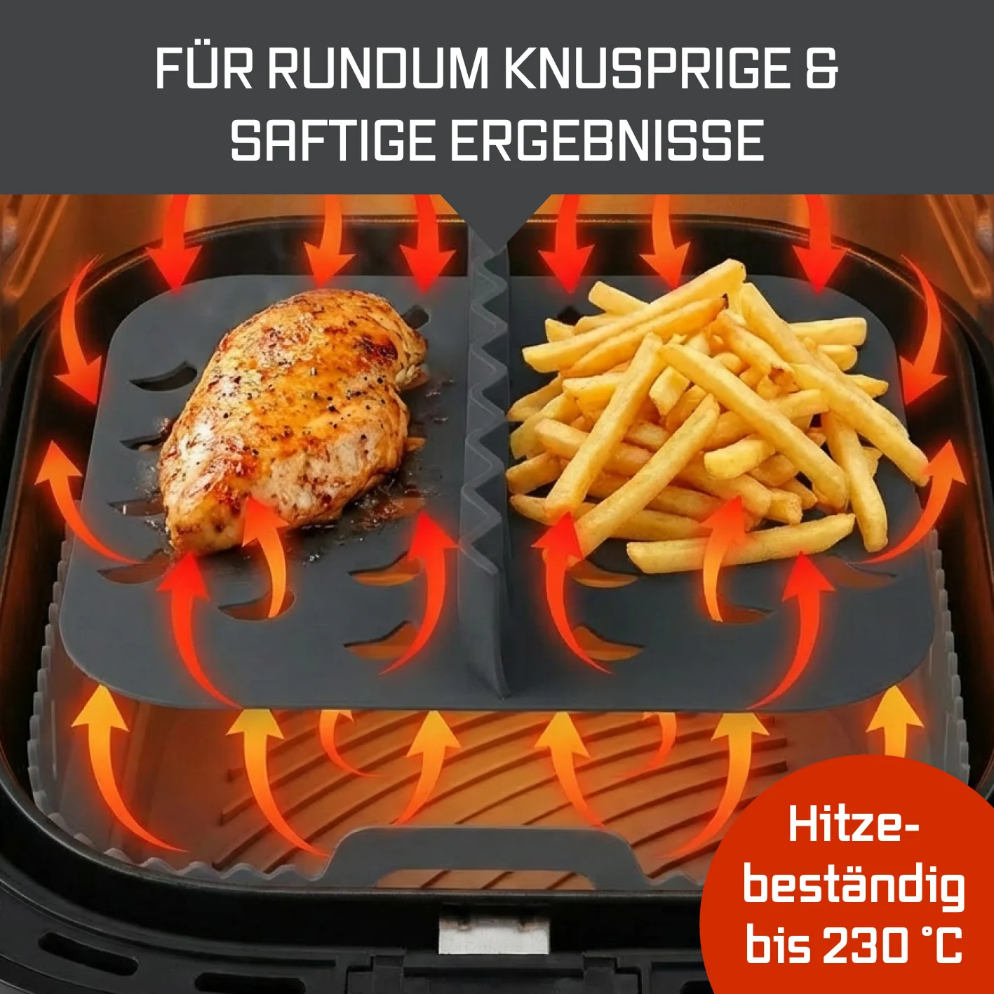 Silikonbackform für Heißluftfritteusen - ca. 21,2 x 21,2 x 8 cm - Image 5