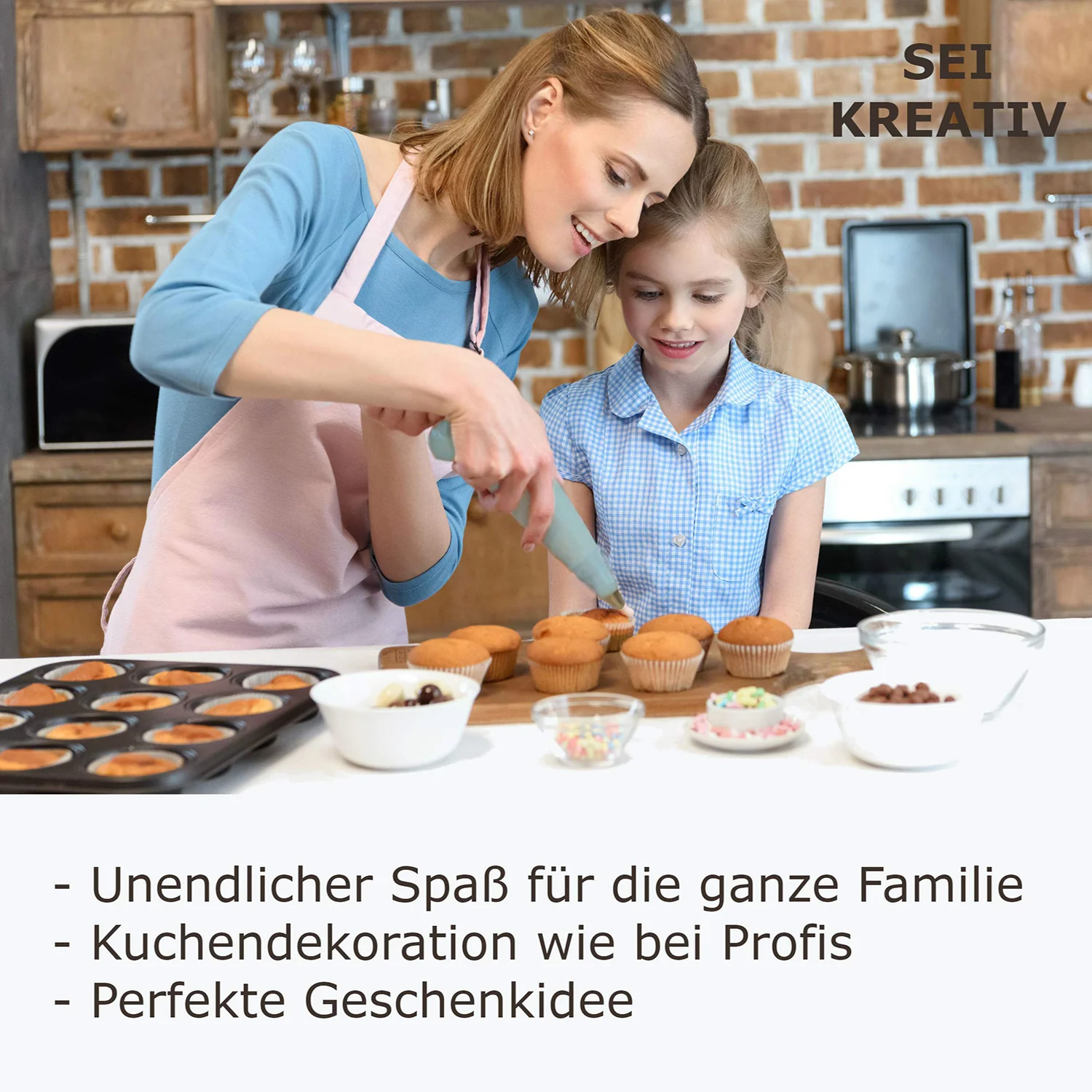 Silikonspritzbeutel mit 6 Edelstahltüllen - 35 cm - Image 7