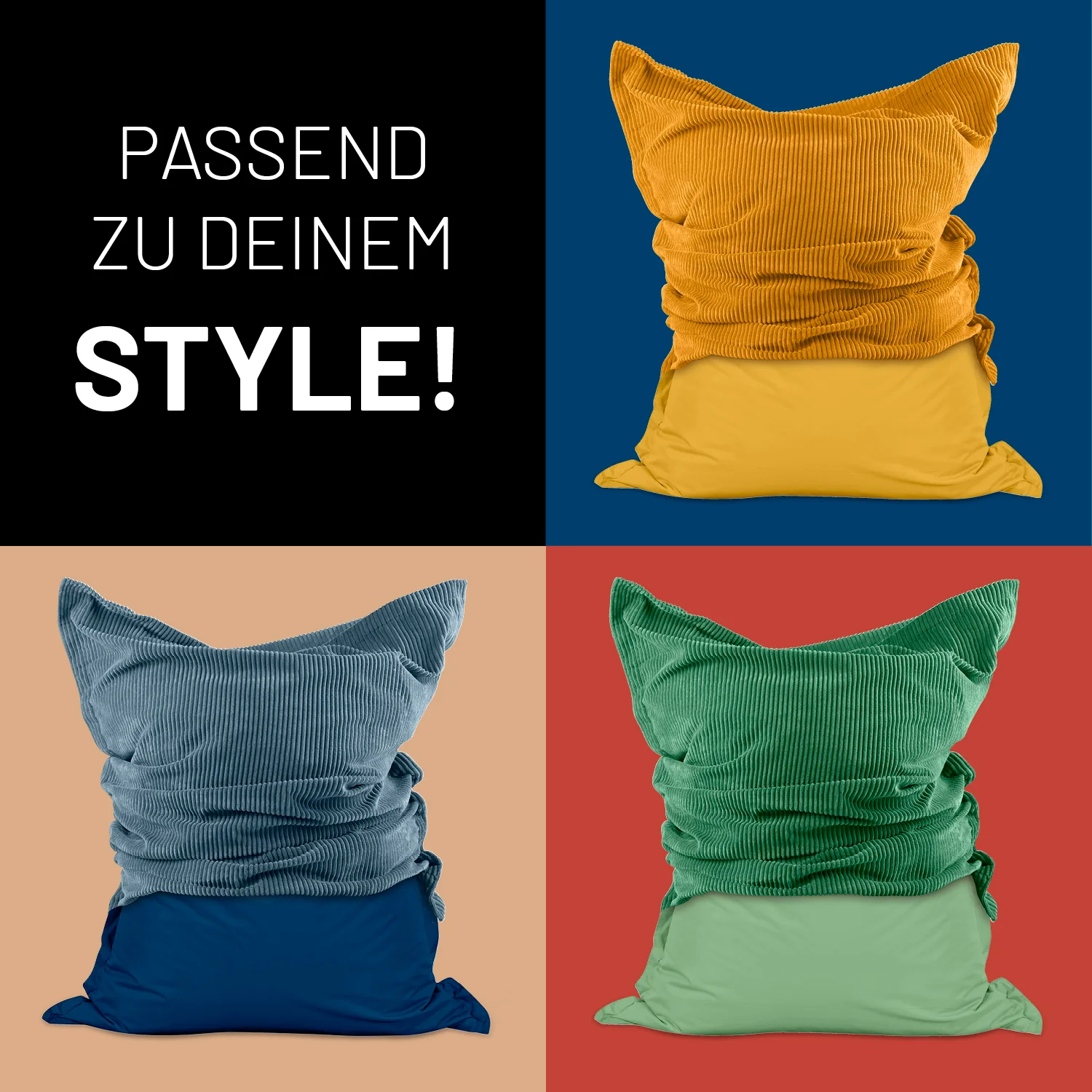 Sitzsack Classic XXL All-in-One Set - 380 L - 140 x 180 cm - Weinrot - Image 9