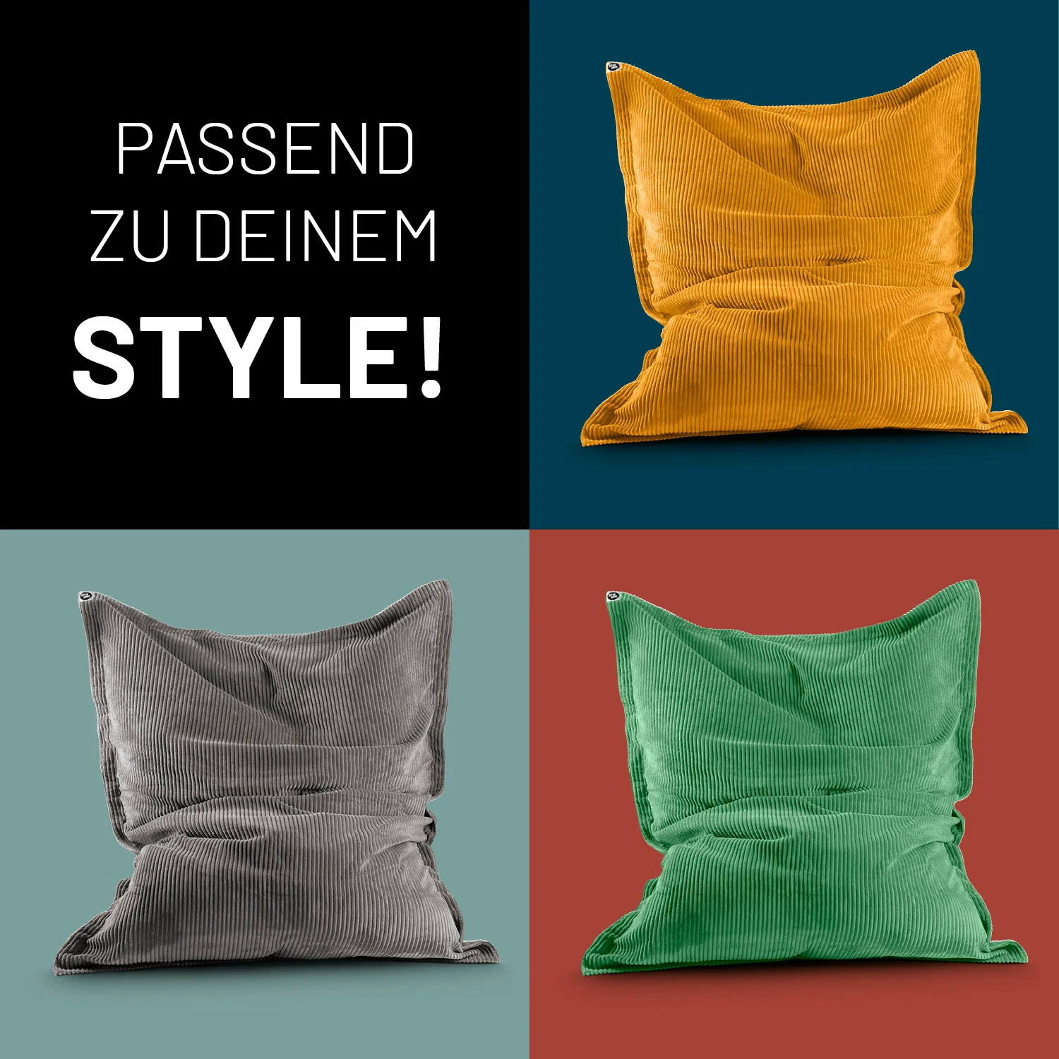 Sitzsack Classic XXL aus der LUMALAND Cord-Reihe - 380 L - 140 x 180 cm - Blau - Image 8