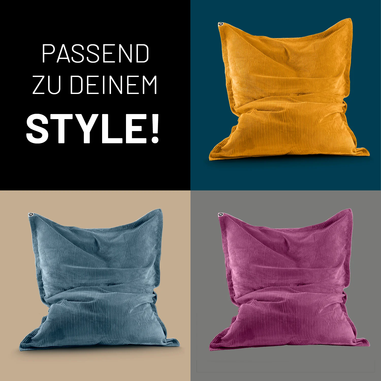 Sitzsack Classic XXL aus der LUMALAND Cord-Reihe - 380 L - 140 x 180 cm - Dunkelgrün - Image 8