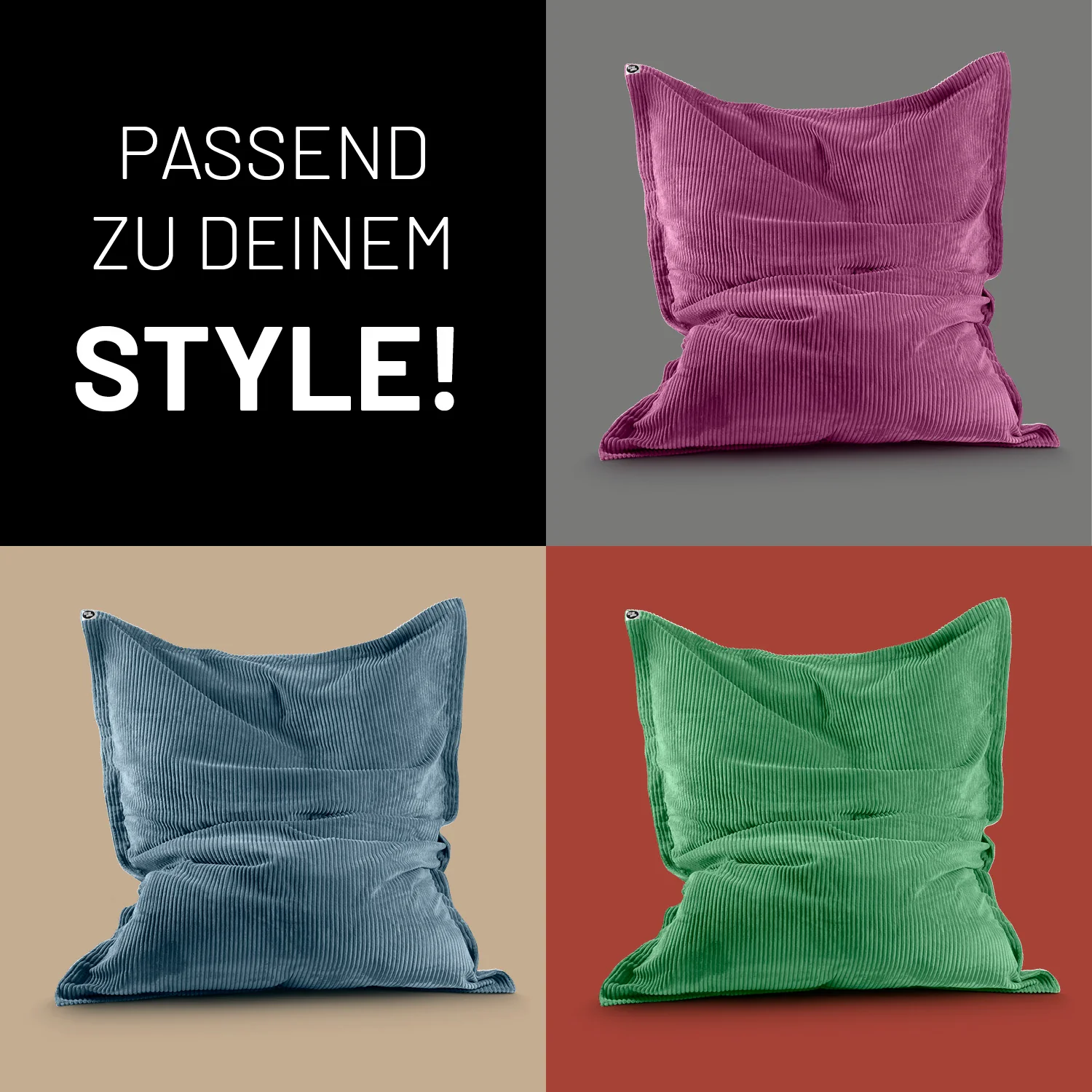 Sitzsack Classic XXL aus der LUMALAND Cord-Reihe - 380 L - 140 x 180 cm - Senfgelb - Image 8