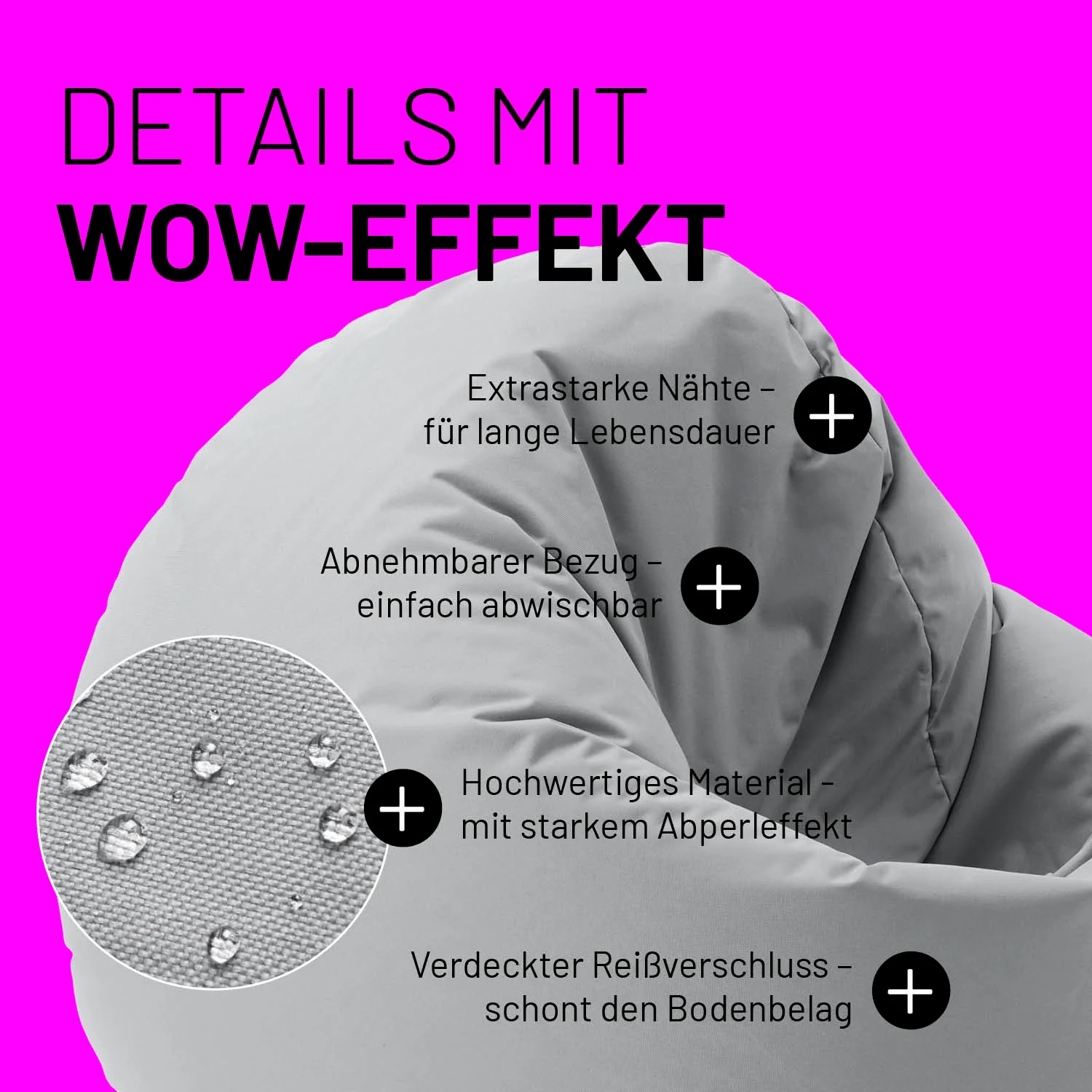 Sitzsack Drops (300 L) - indoor & outdoor - Silbergrau - Image 5