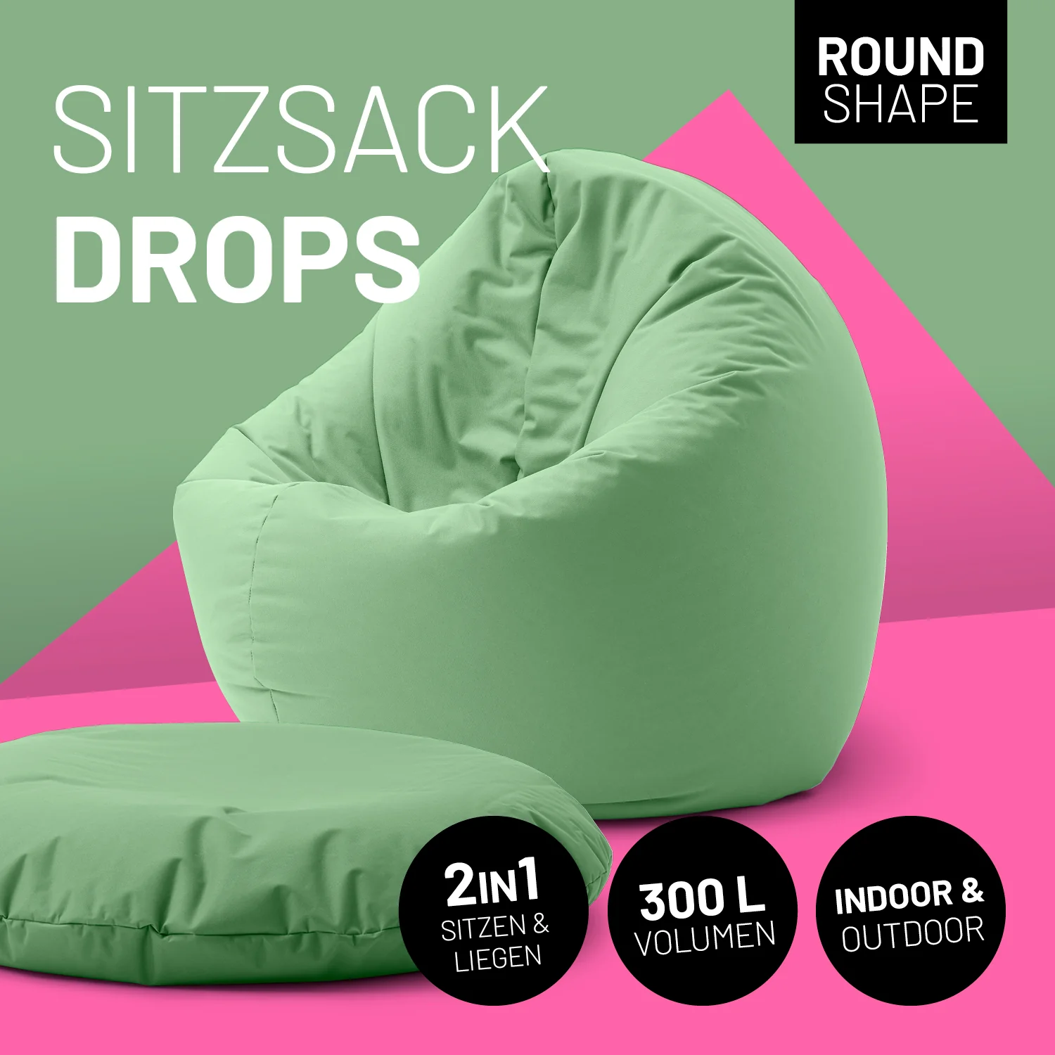 Sitzsack Drops (300 L) - indoor & outdoor - Pastellgrün - Image 2