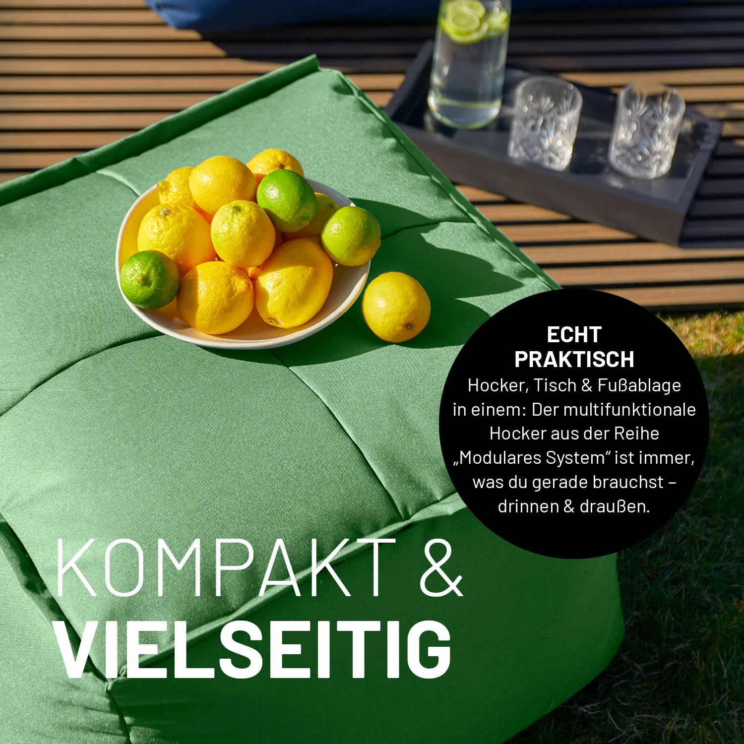 Sitzsack-Hocker (200 L) - Modulares System -  indoor & outdoor - Pastell Grün - Image 7
