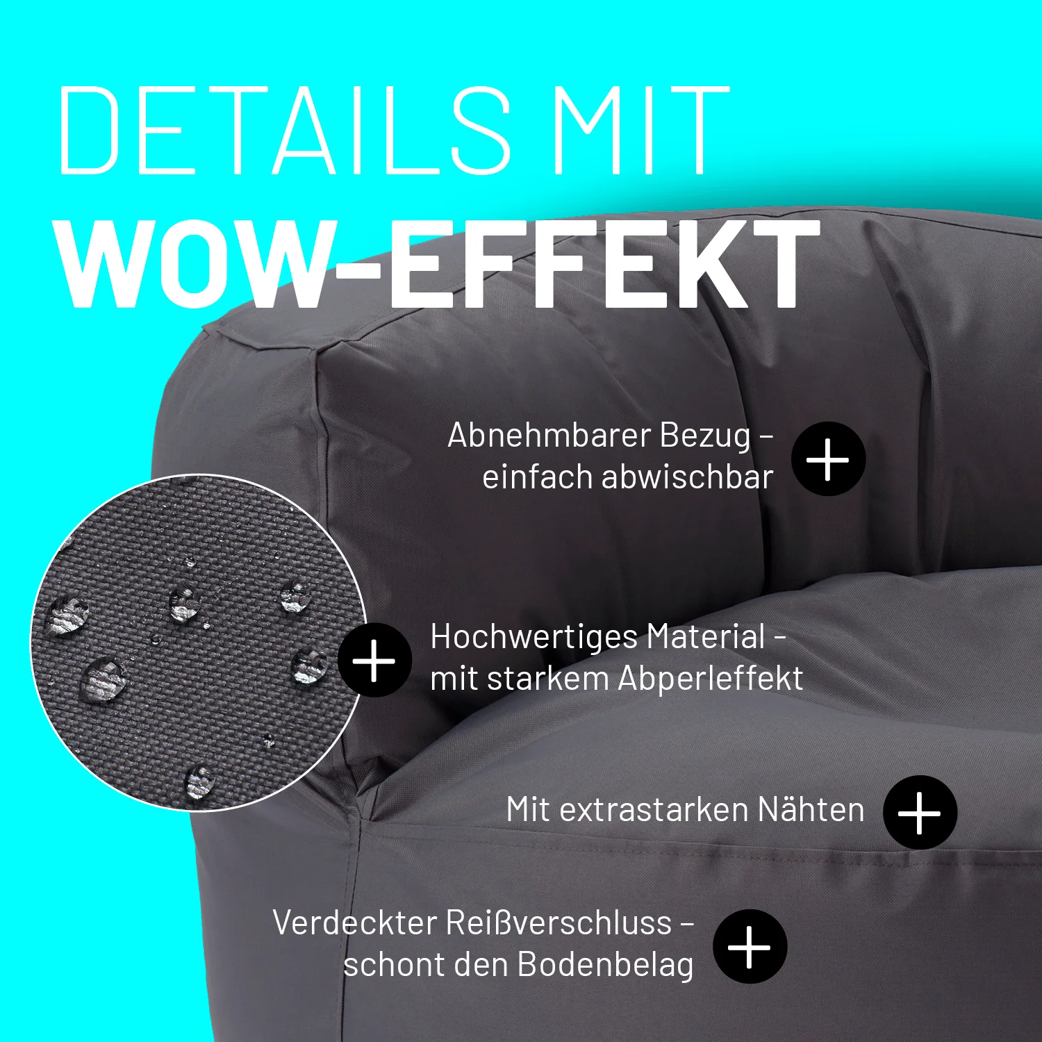 Sitzsack Lounge (320 L) - indoor & outdoor - Anthrazit - Image 5