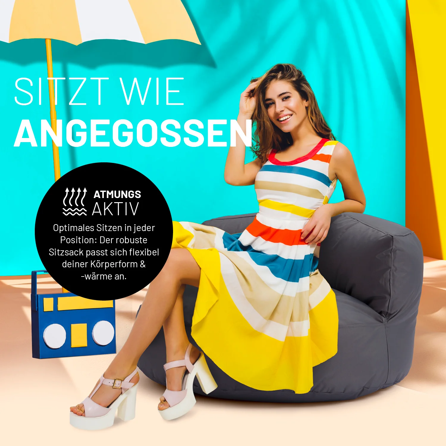 Sitzsack Lounge (320 L) - indoor & outdoor - Anthrazit - Image 7