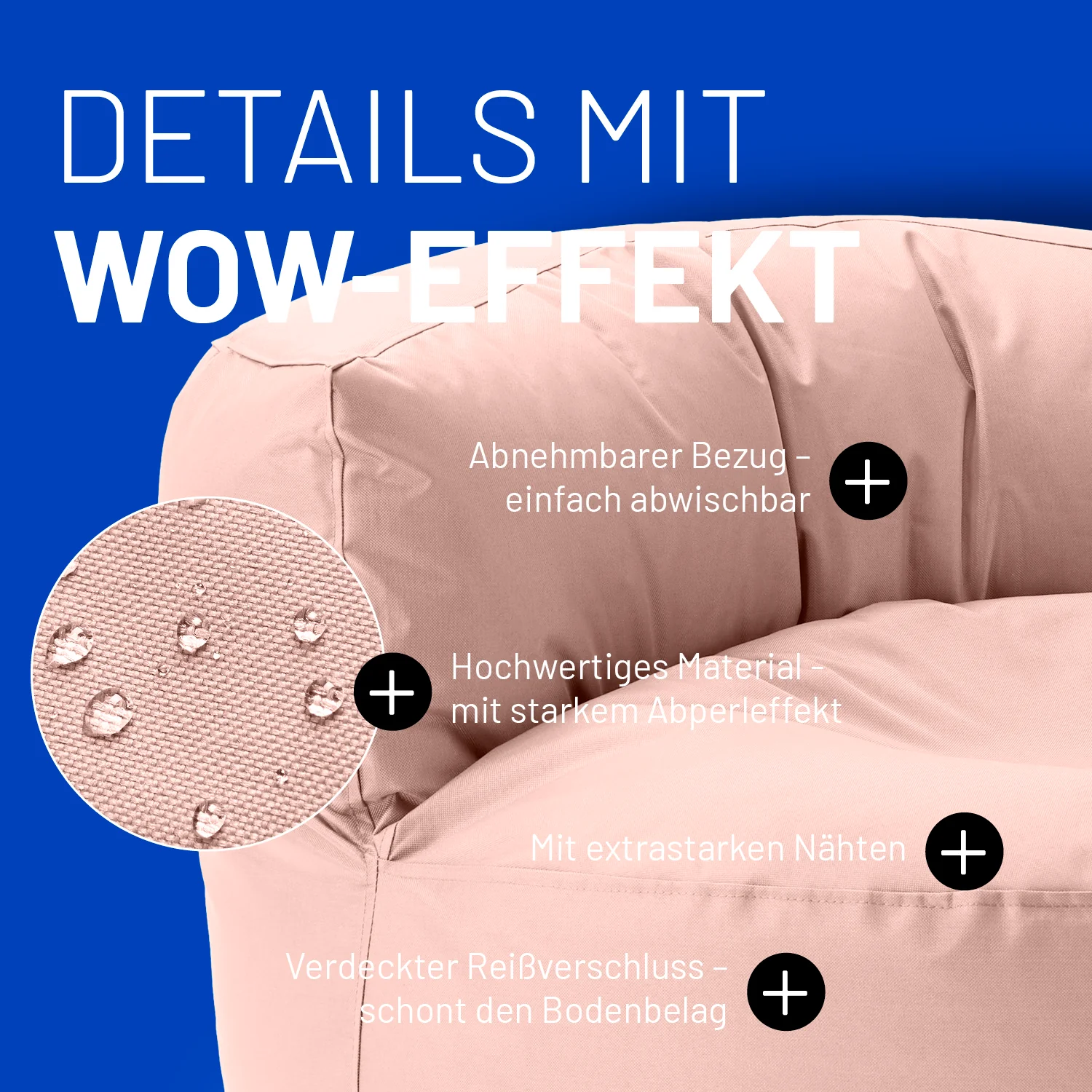 Sitzsack Lounge (320 L) - indoor & outdoor - Pastell Pink - Image 5