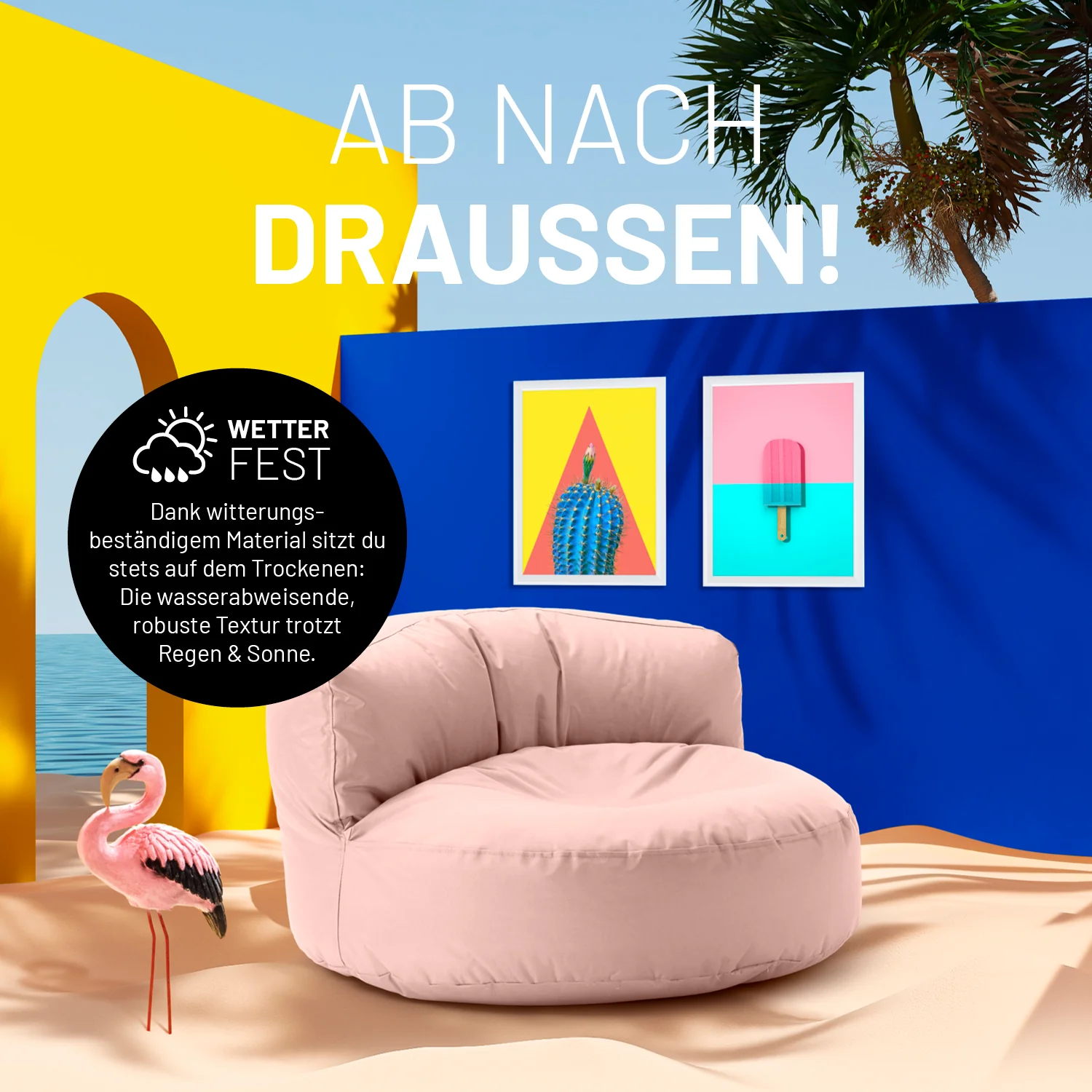 Sitzsack Lounge (320 L) - indoor & outdoor - Pastell Pink - Image 6