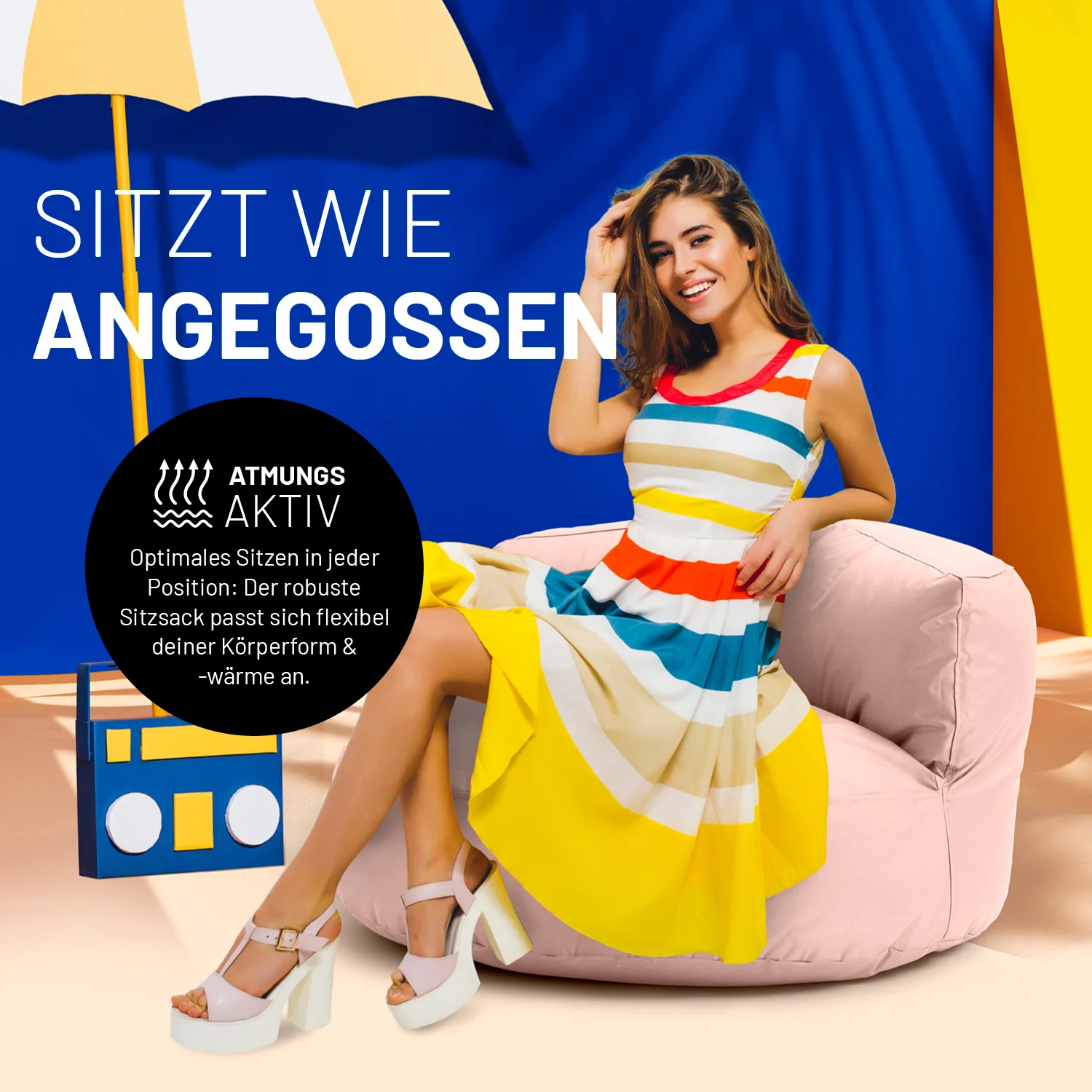 Sitzsack Lounge (320 L) - indoor & outdoor - Pastell Pink - Image 7