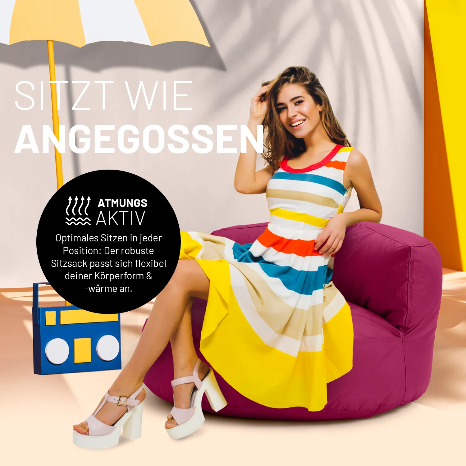 Sitzsack Lounge (320 L) - indoor & outdoor - Weinrot - Image 7