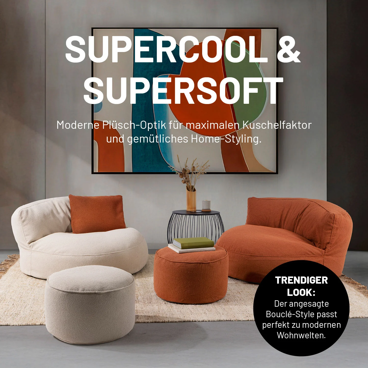 Sitzsack Lounge aus der LUMALAND Teddy-Reihe - Terracotta - Image 3