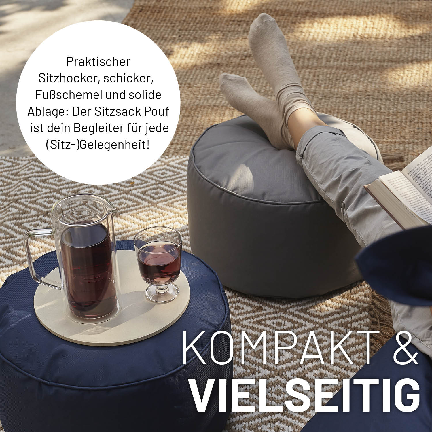 Sitzsack-Hocker/Pouf (50 L) - indoor & outdoor - Pastell Grün - Image 6