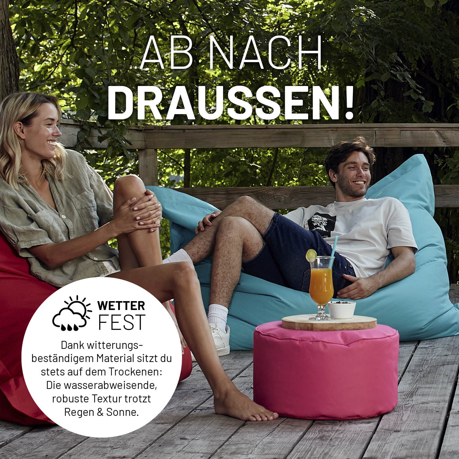 Sitzsack-Hocker/Pouf (50 L) - indoor & outdoor - Pastell Pink - Image 5