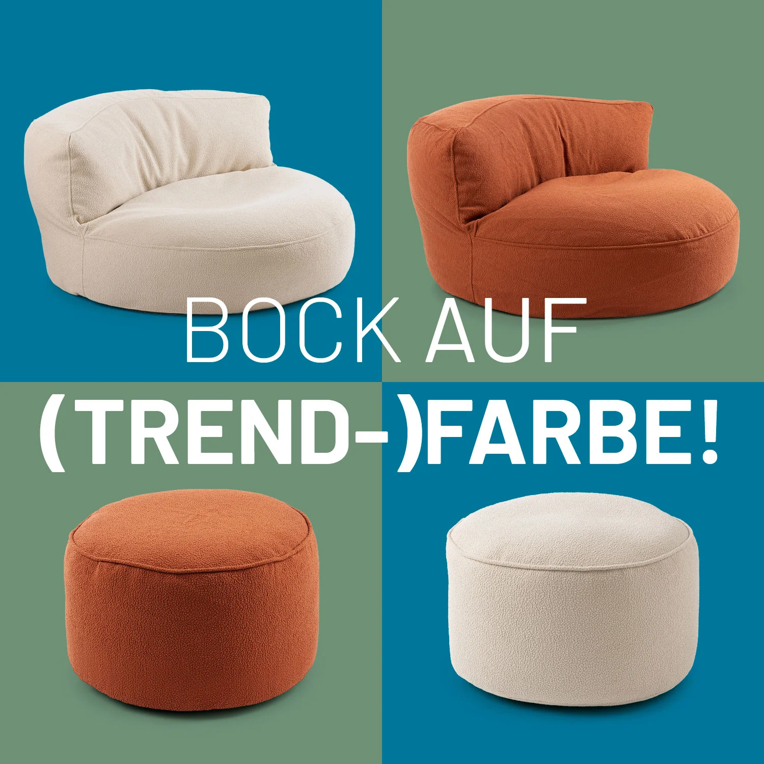 Sitzsack Pouf aus der LUMALAND Teddy-Reihe - Beige - Image 8