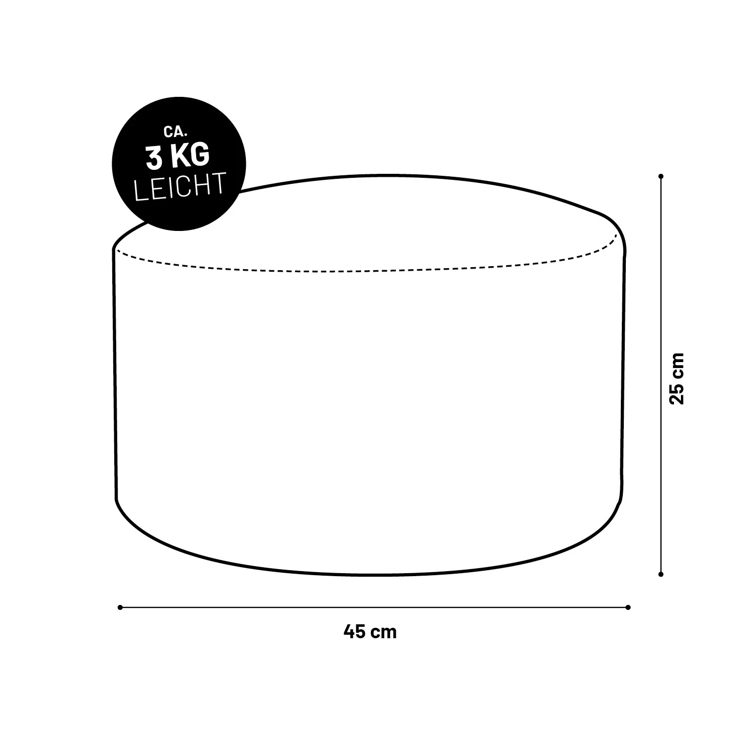 Sitzsack Pouf aus der LUMALAND Teddy-Reihe - Beige - Image 9