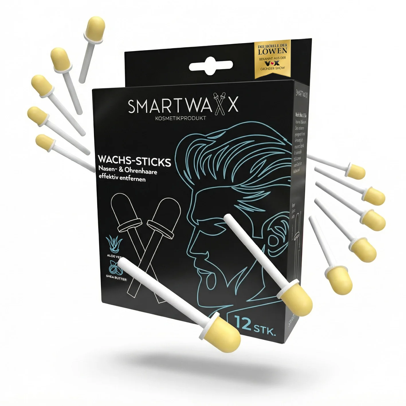 Wachs-Sticks zur Entfernung von Nasen- & Ohrenhaaren - 12er-Set