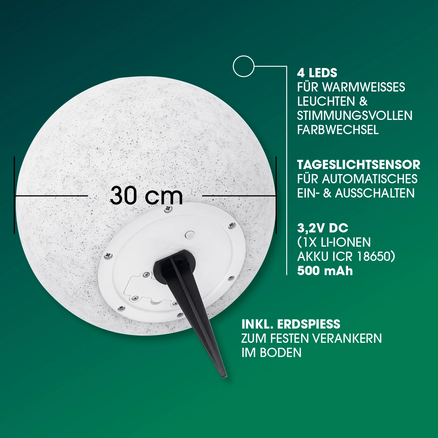 Solar-Dekostein mit Fernbedienung & Farbwechsel - 2er-Set - Image 7