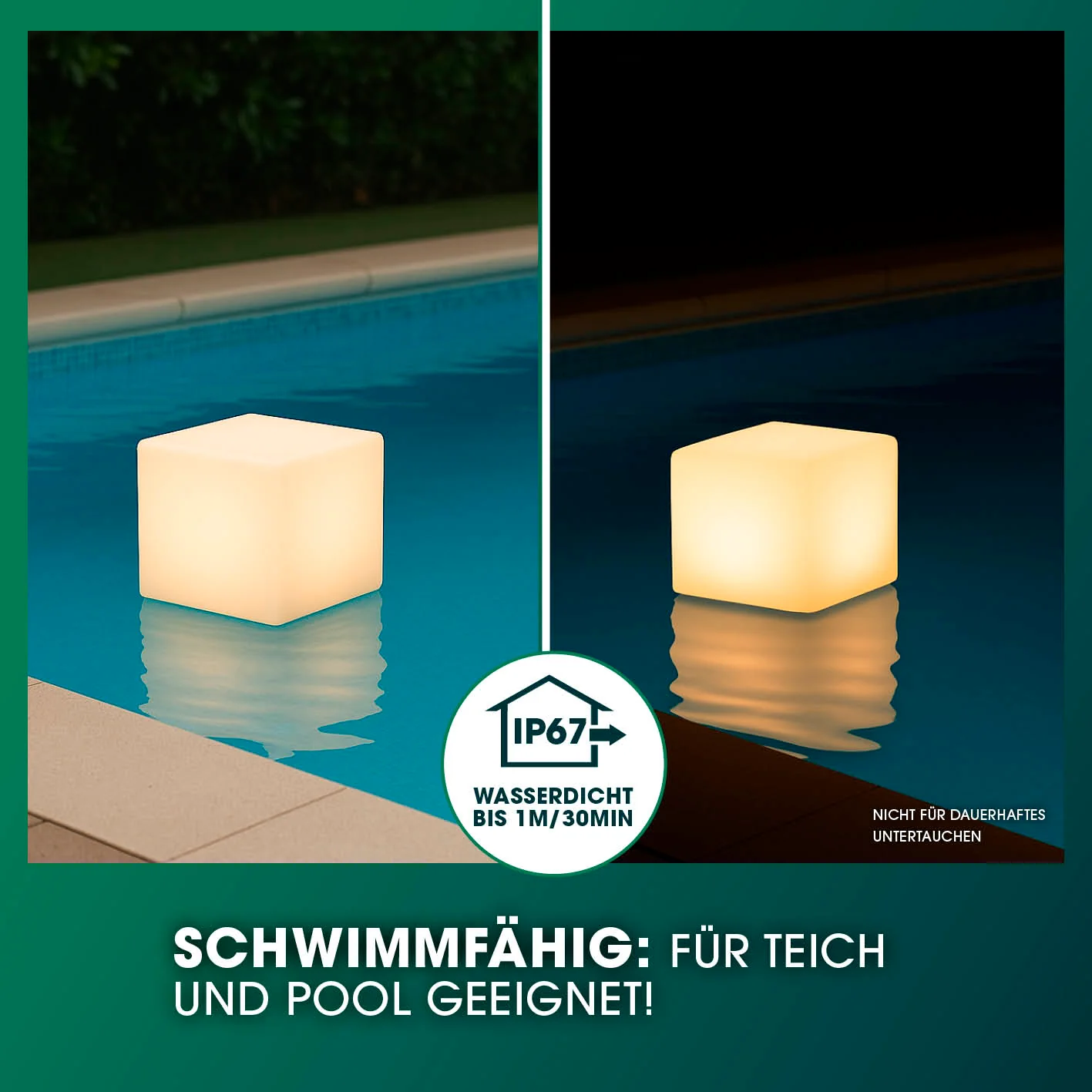 Solar-Dekowürfel mit Fernbedienung & Farbwechsel - 2er-Set - Image 4