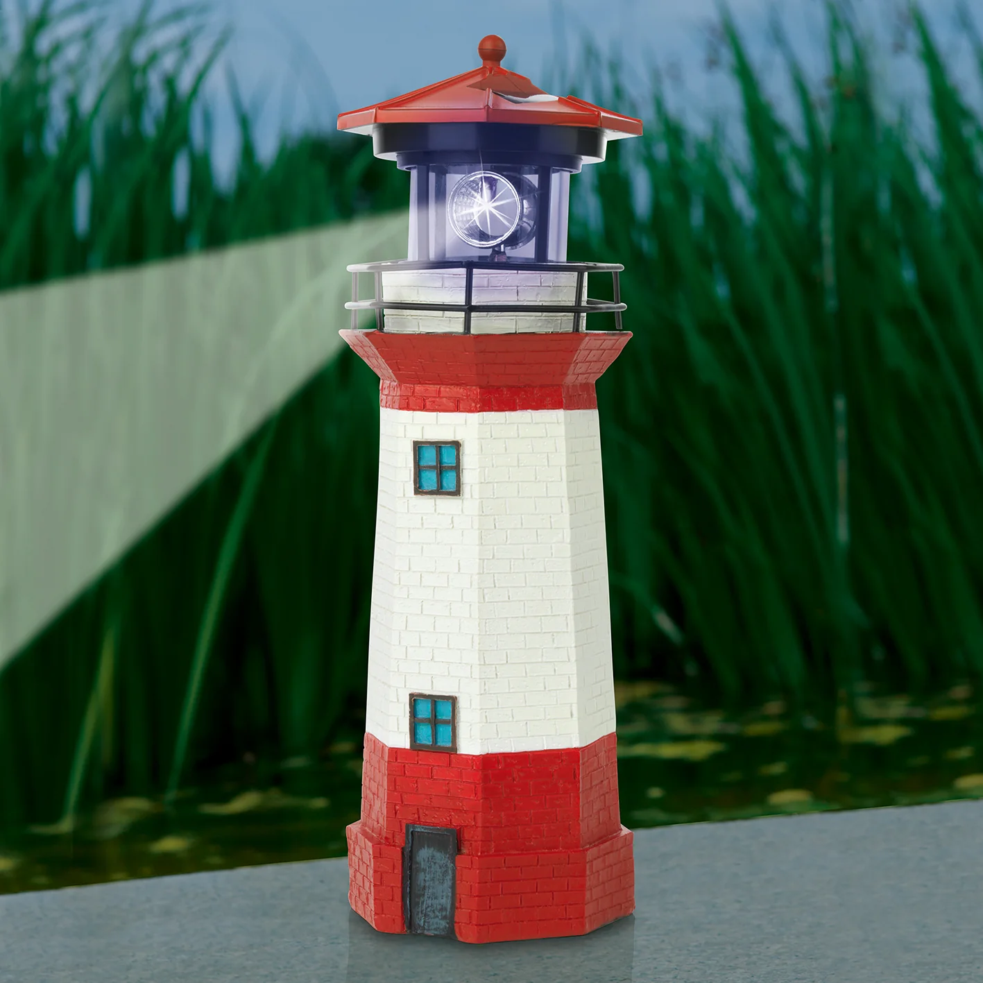 Solar-Leuchte Leuchtturm - Rot/Weiß - Image 3
