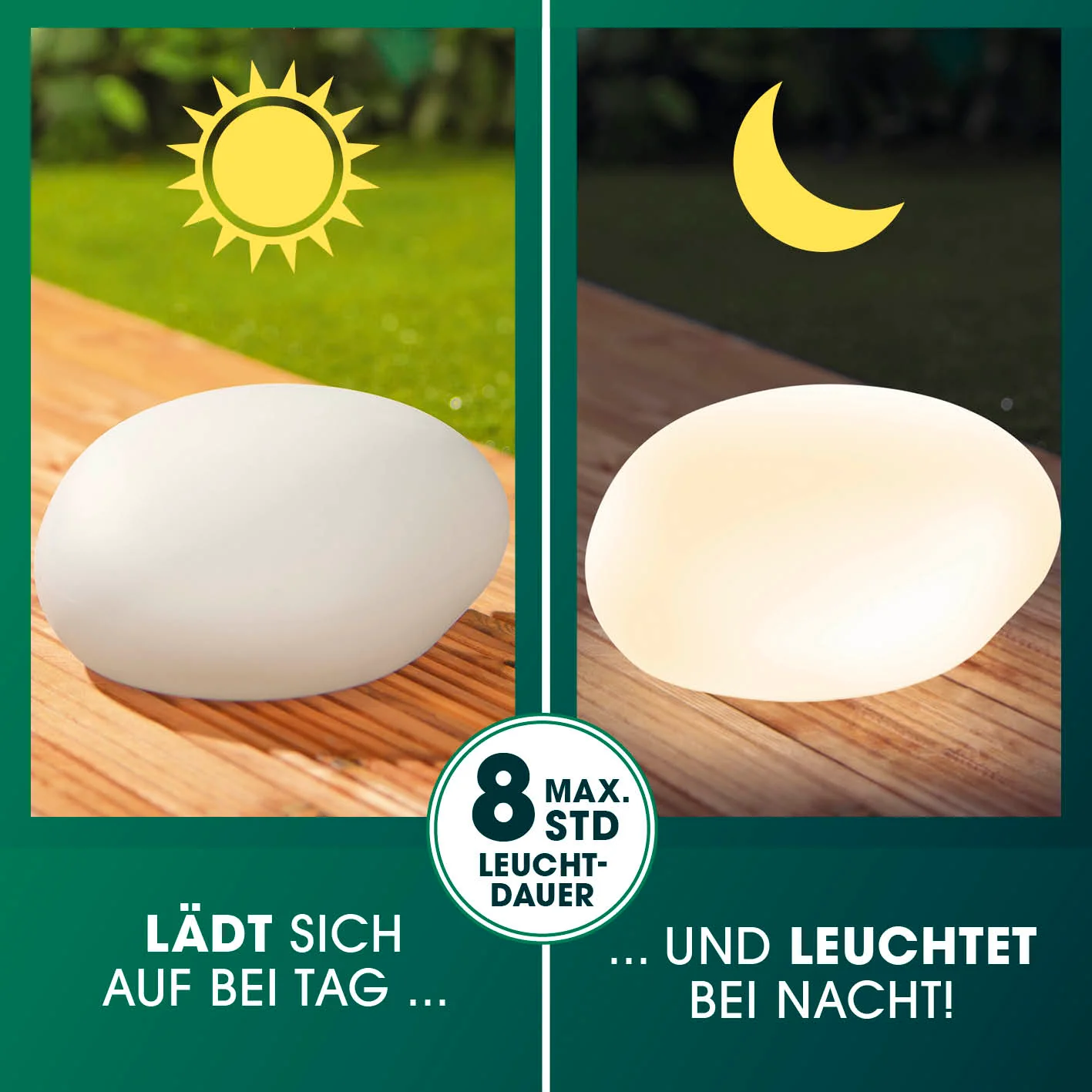 Solar-Leuchte Stein mit Farbwechsel - 2er-Set - Image 3