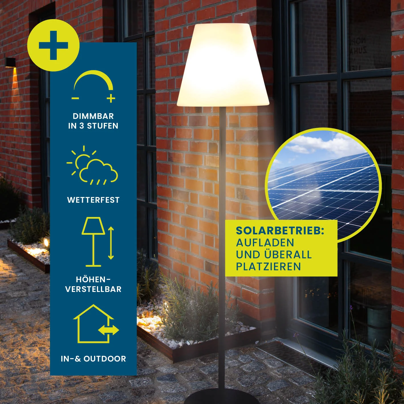 Solar-Stehlampe - 3-fach höhenverstellbar - 3 Helligkeitsstufen - Image 2