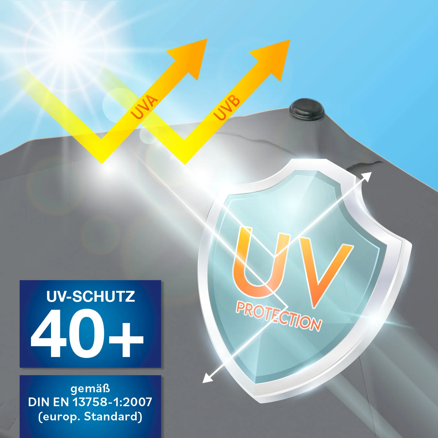 EASYmaxx Sonnenschirm - rechteckig, grau - Image 4