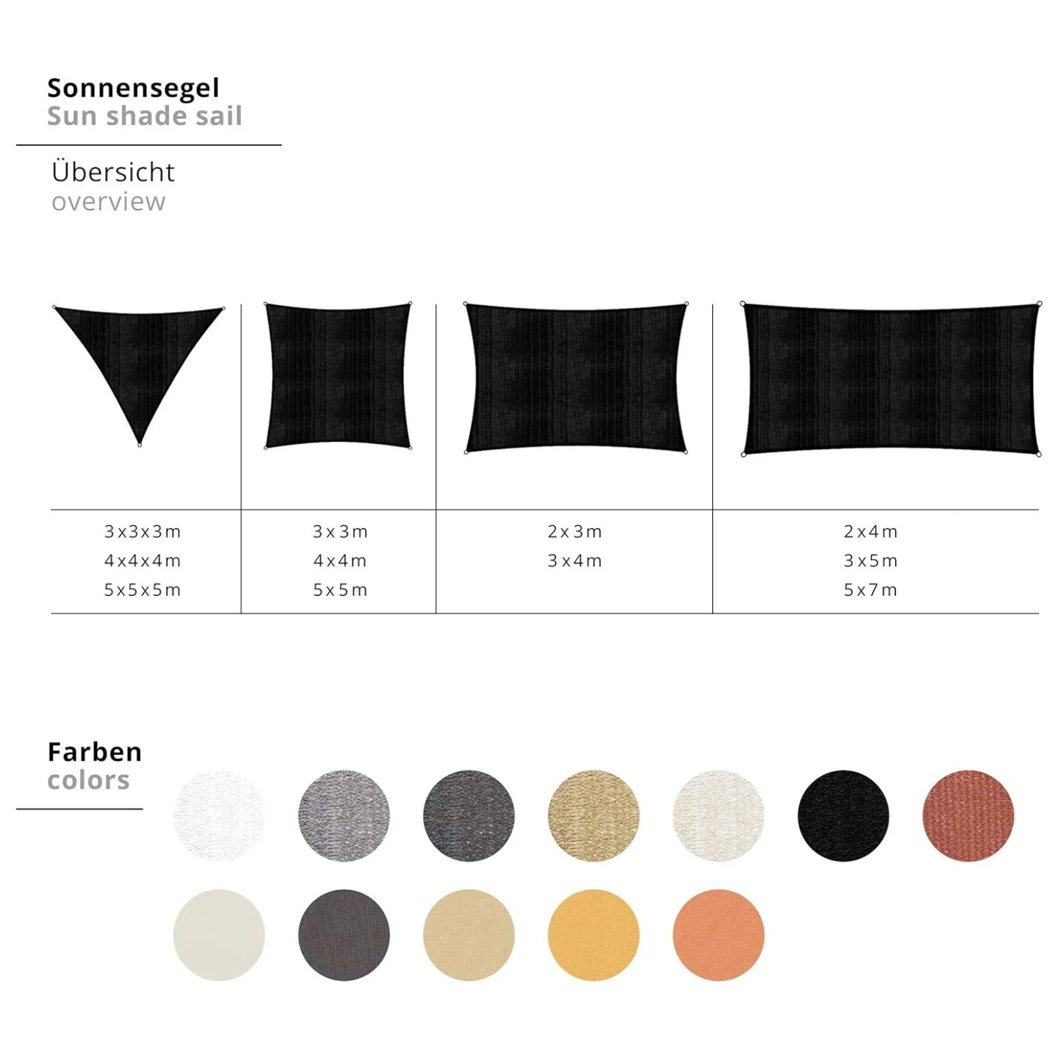 Sonnensegel Polyester - Quadrat 3 x 3 Meter - Gelb - Image 4