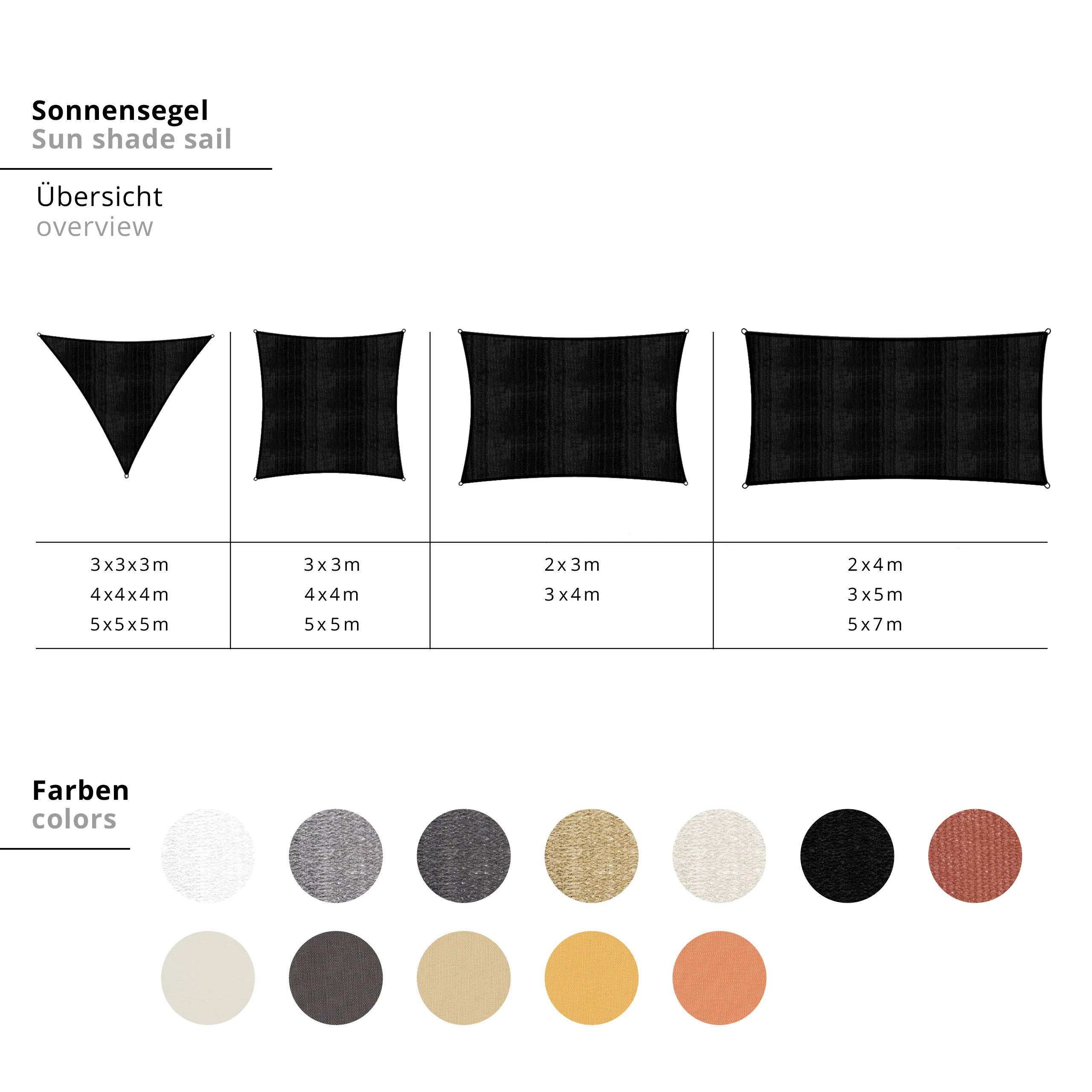 Sonnensegel Polyester - Rechteck 2 x 4 Meter - Gelb - Image 4